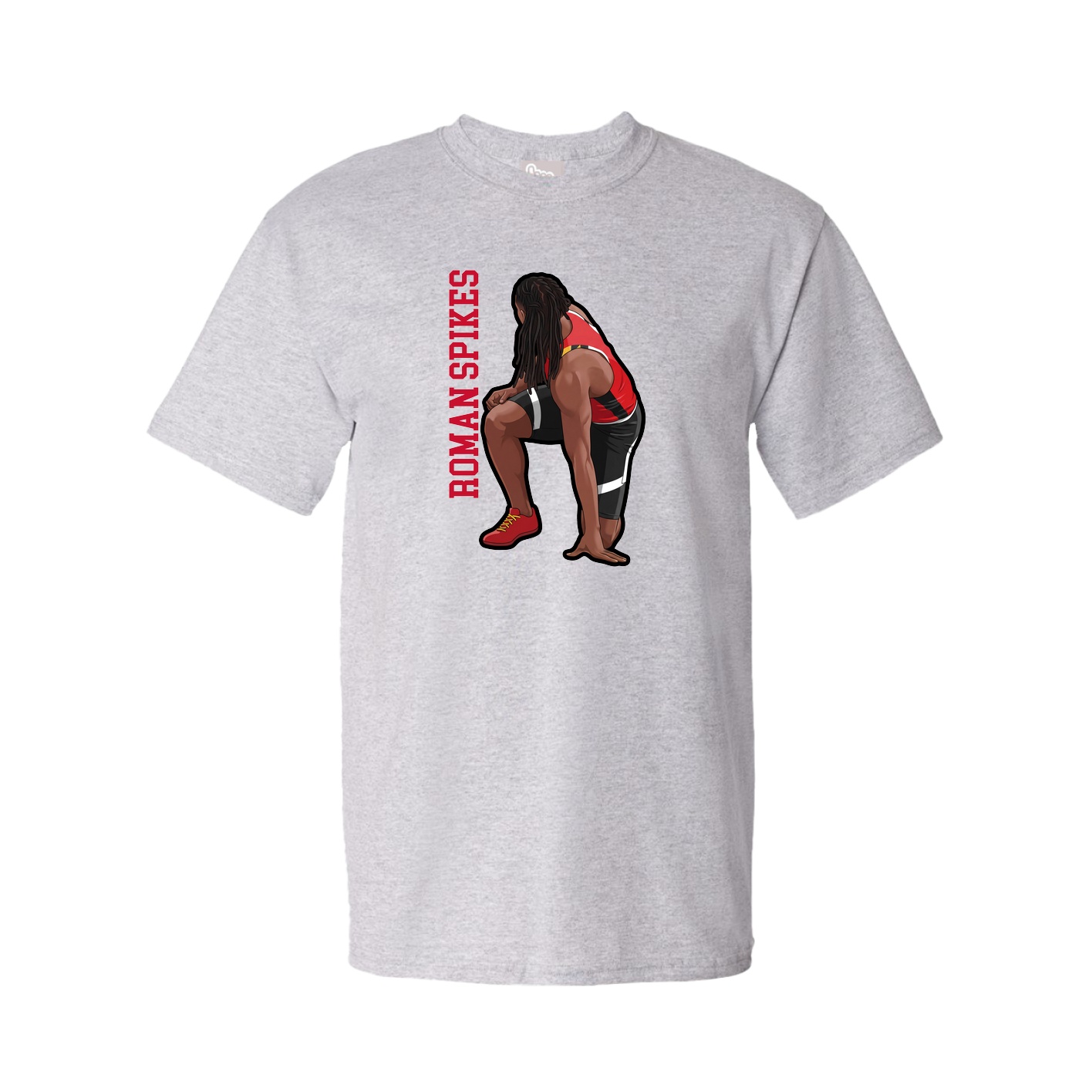 Tee — Name Vertical in Grey