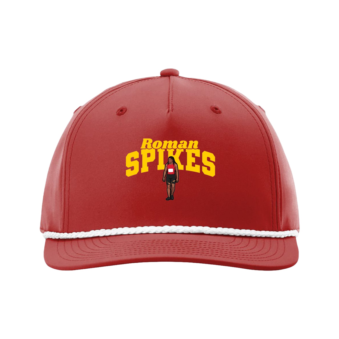 Five-Panel Classic Rope Cap — Signature Arch in Red
