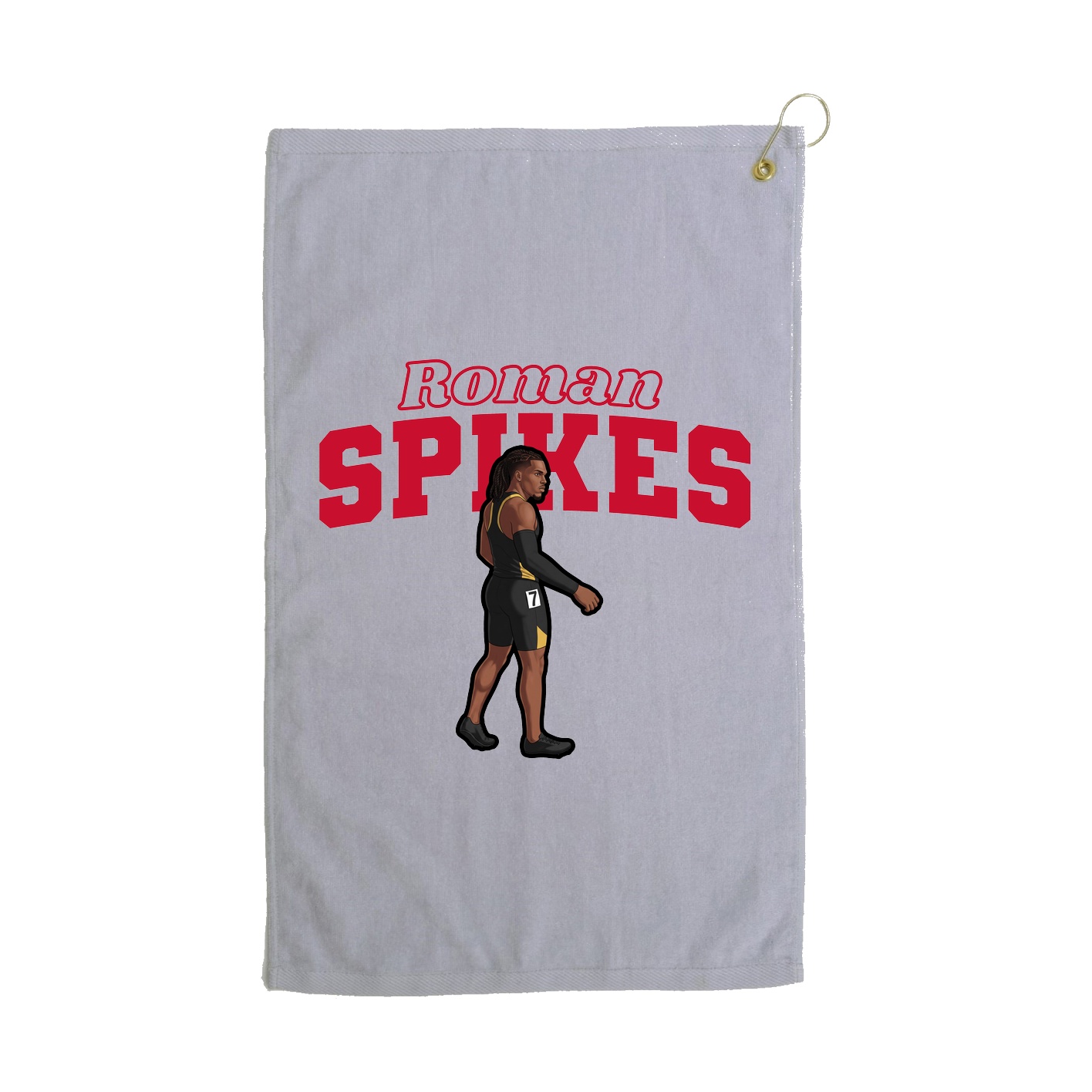 Golf Towel — Name Arch in Grey