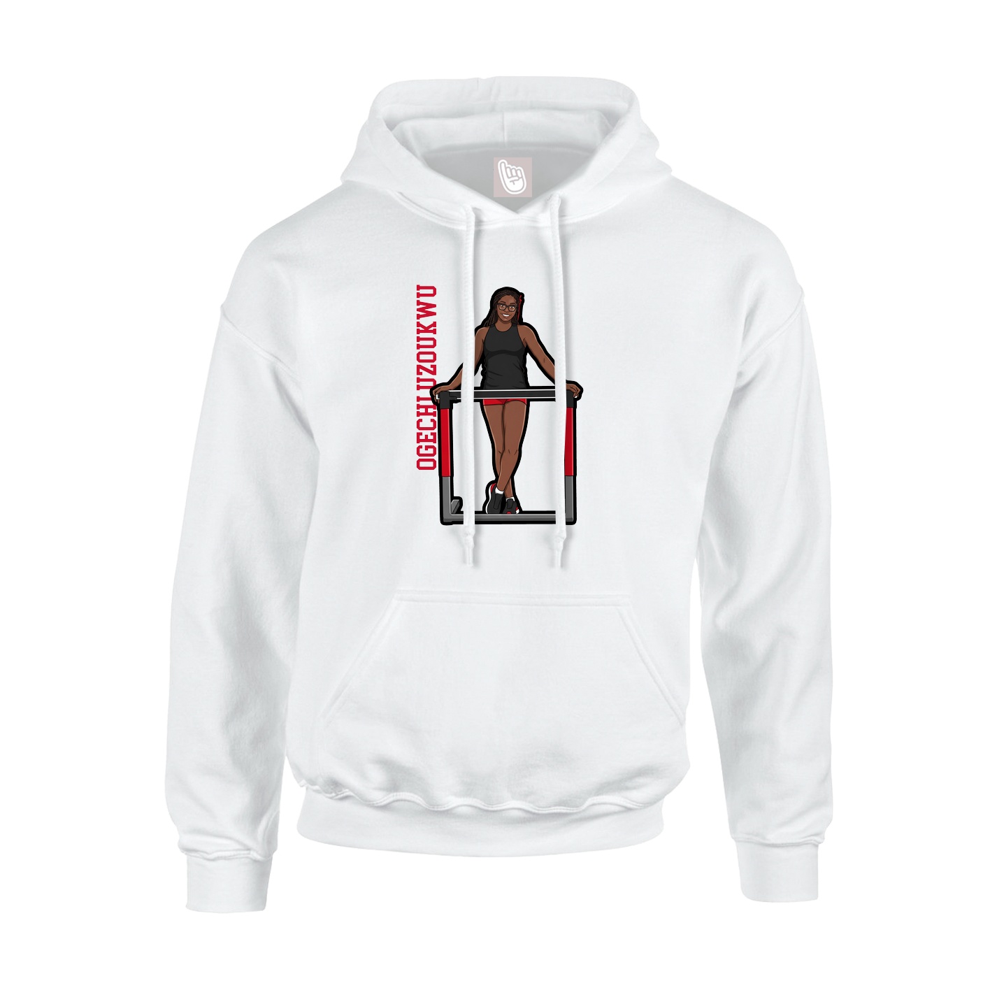 Youth Hoodie — Name Vertical in White