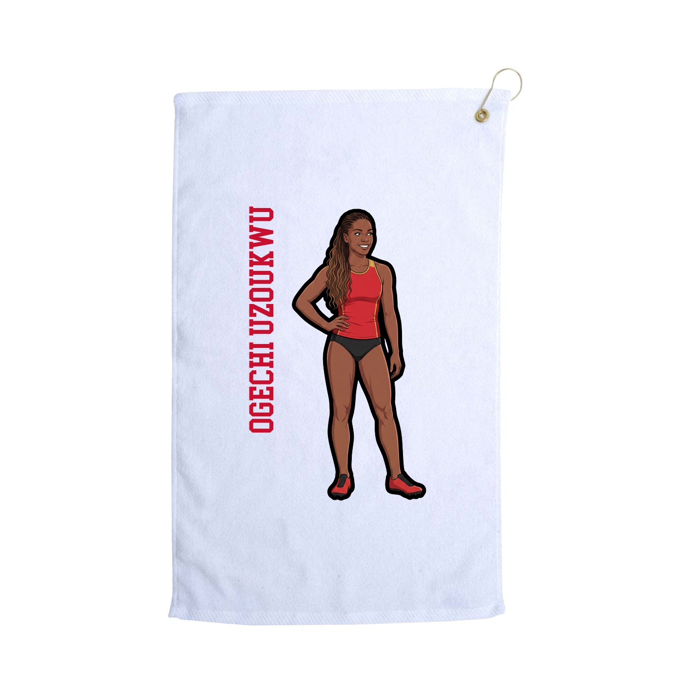 Golf Towel — Name Vertical in White