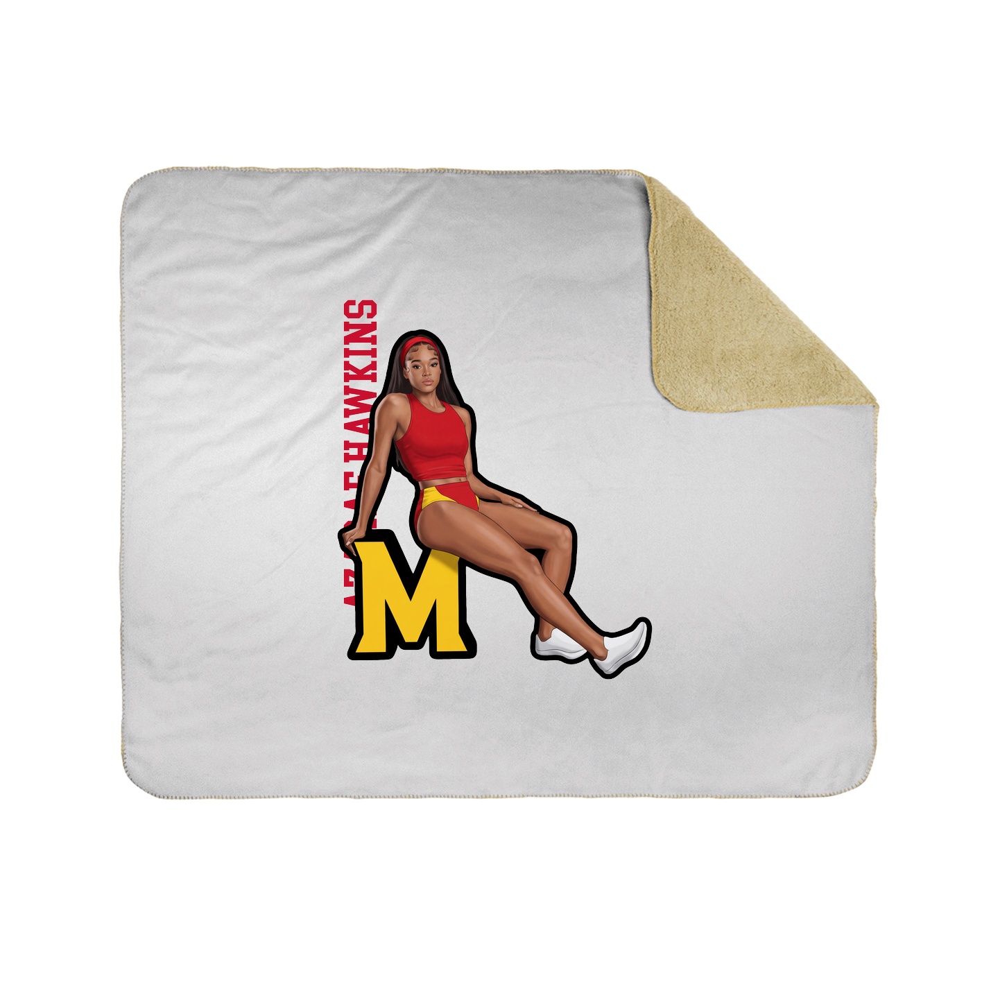 Throw Blanket — Name Vertical in White