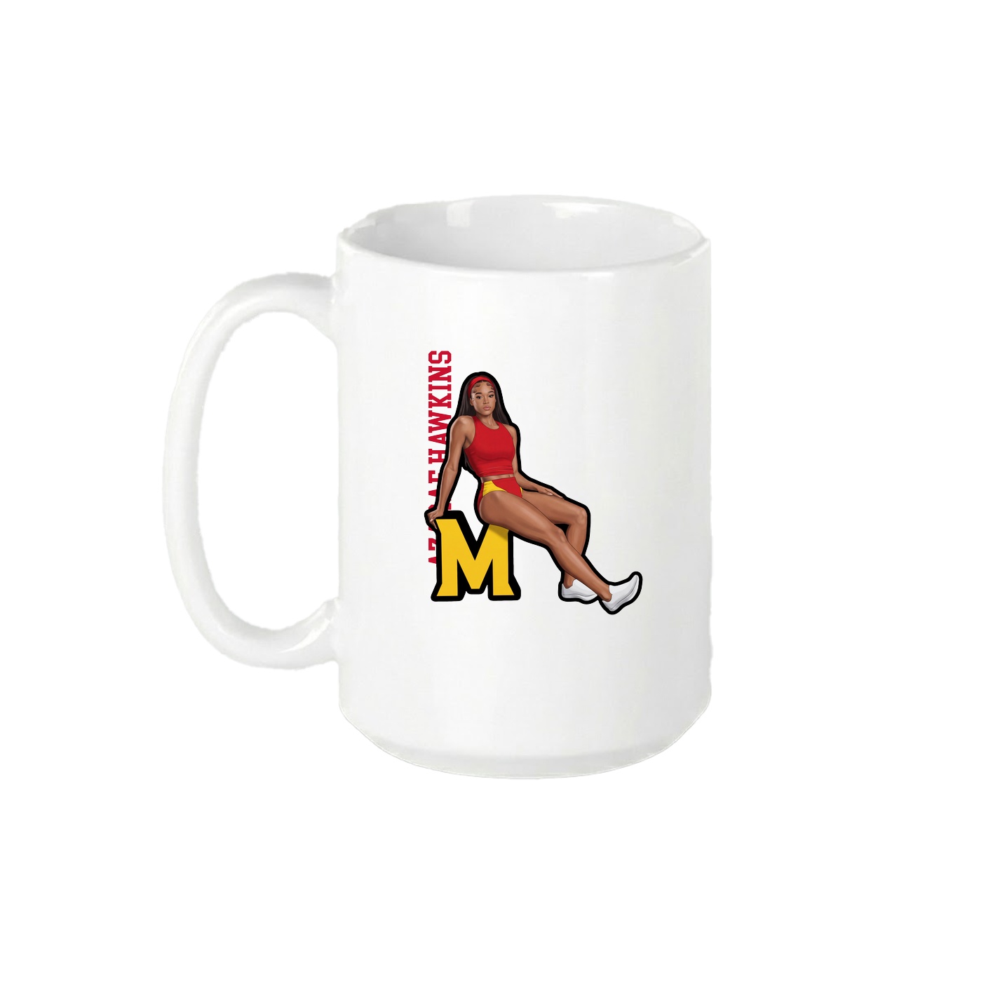 15oz Coffee Mug — Name Vertical in White
