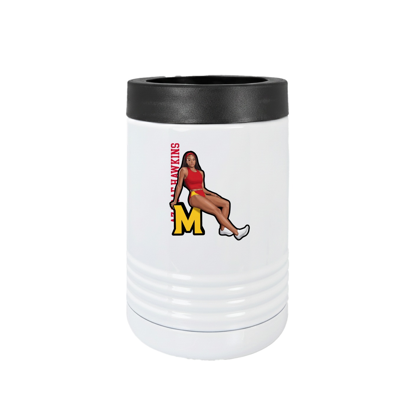 Beverage Holder — Name Vertical in White