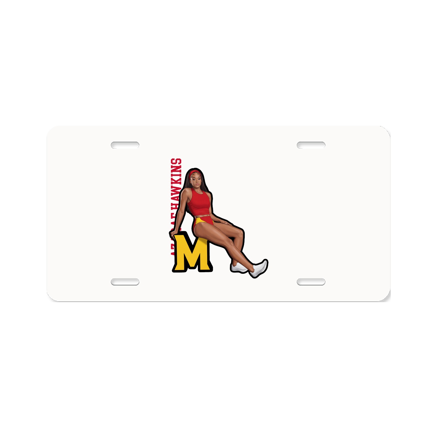 License Plate — Name Vertical in Classic