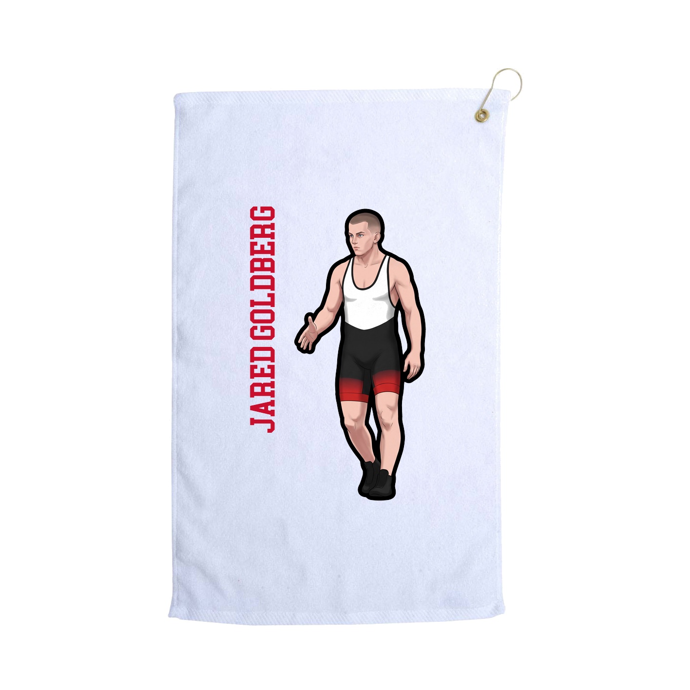 Golf Towel — Name Vertical in White
