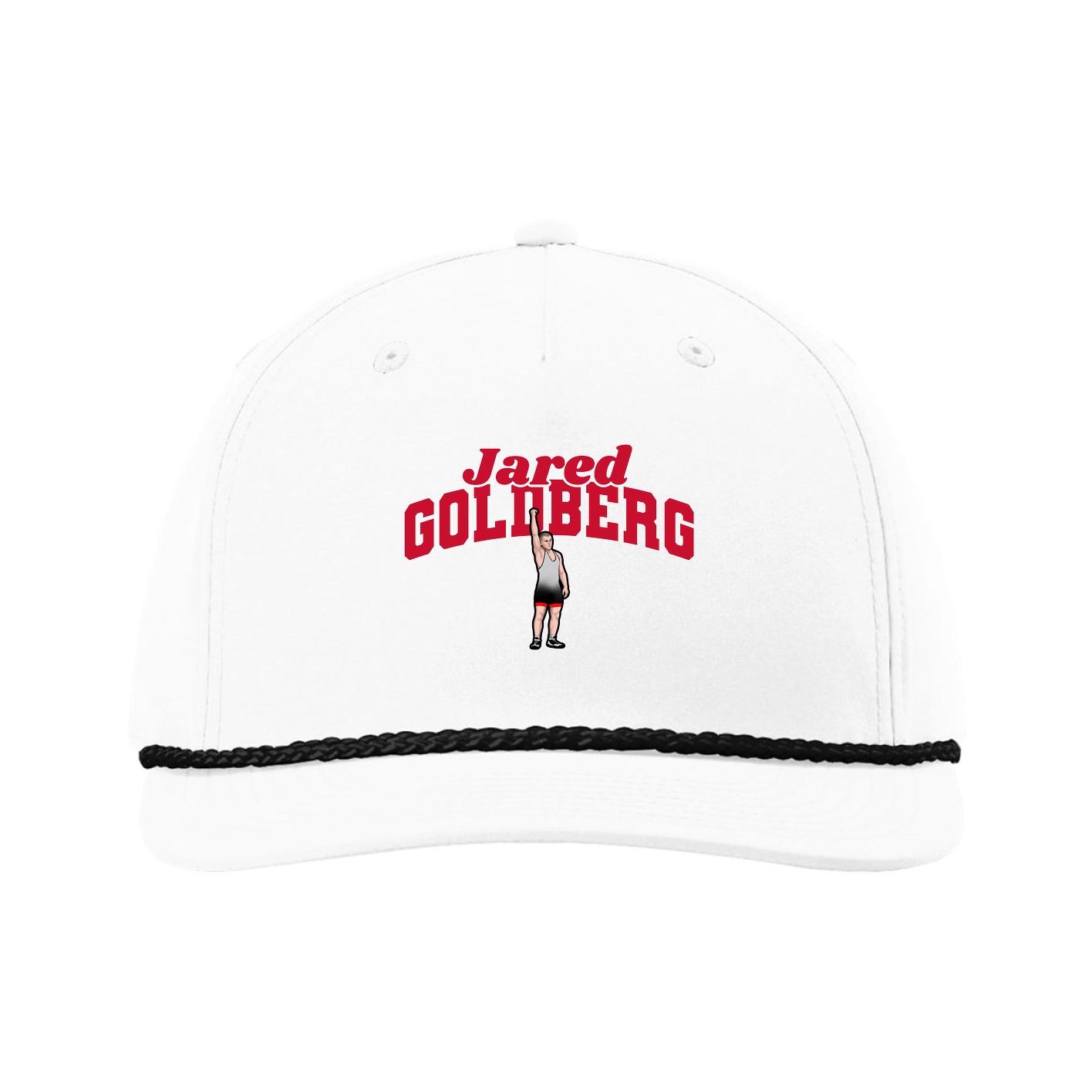 Five-Panel Classic Rope Cap — Signature Arch in White