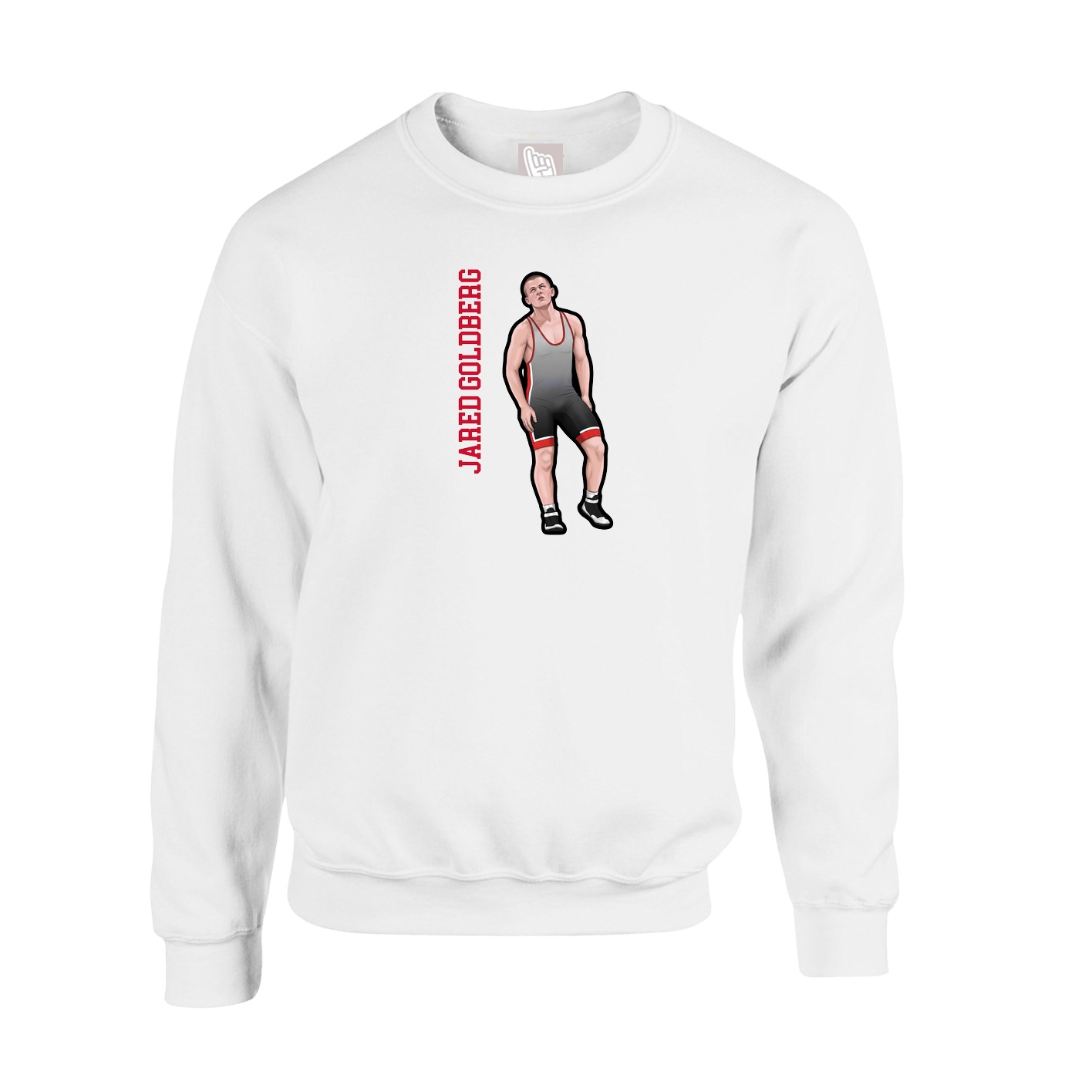 Fleece Crew — Name Vertical in White