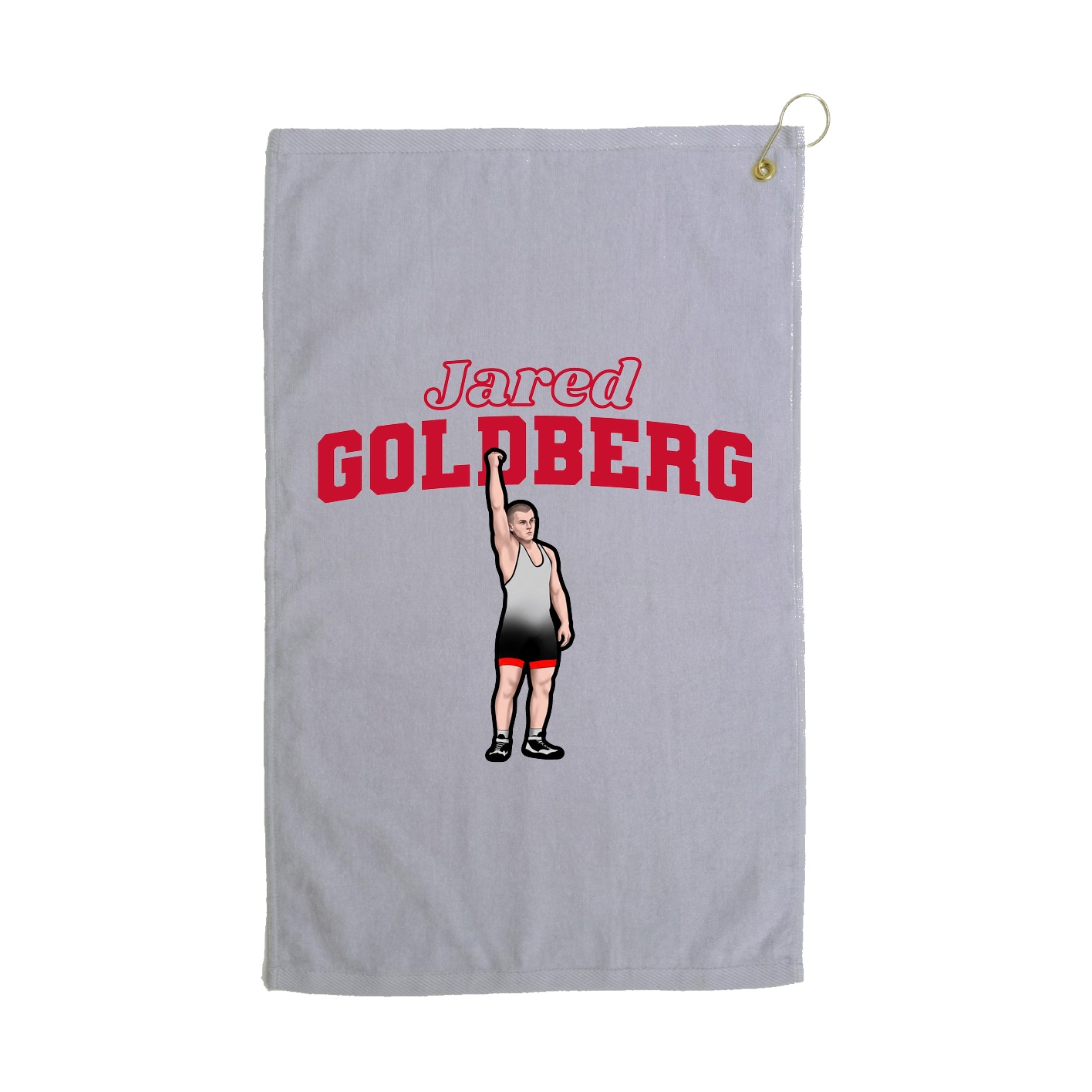 Golf Towel — Name Arch in Grey