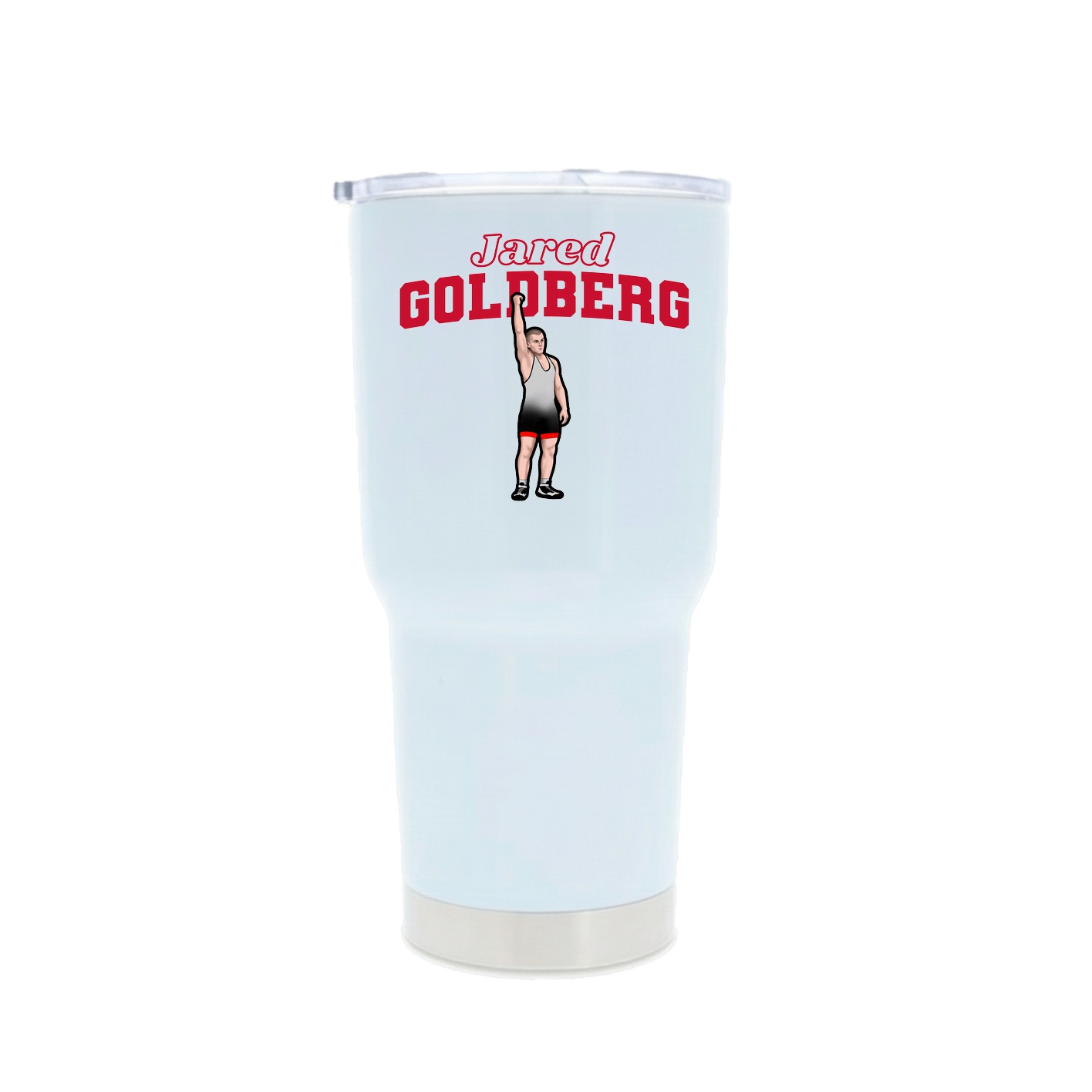 30oz Stainless Steel Tumbler — Name Arch in White