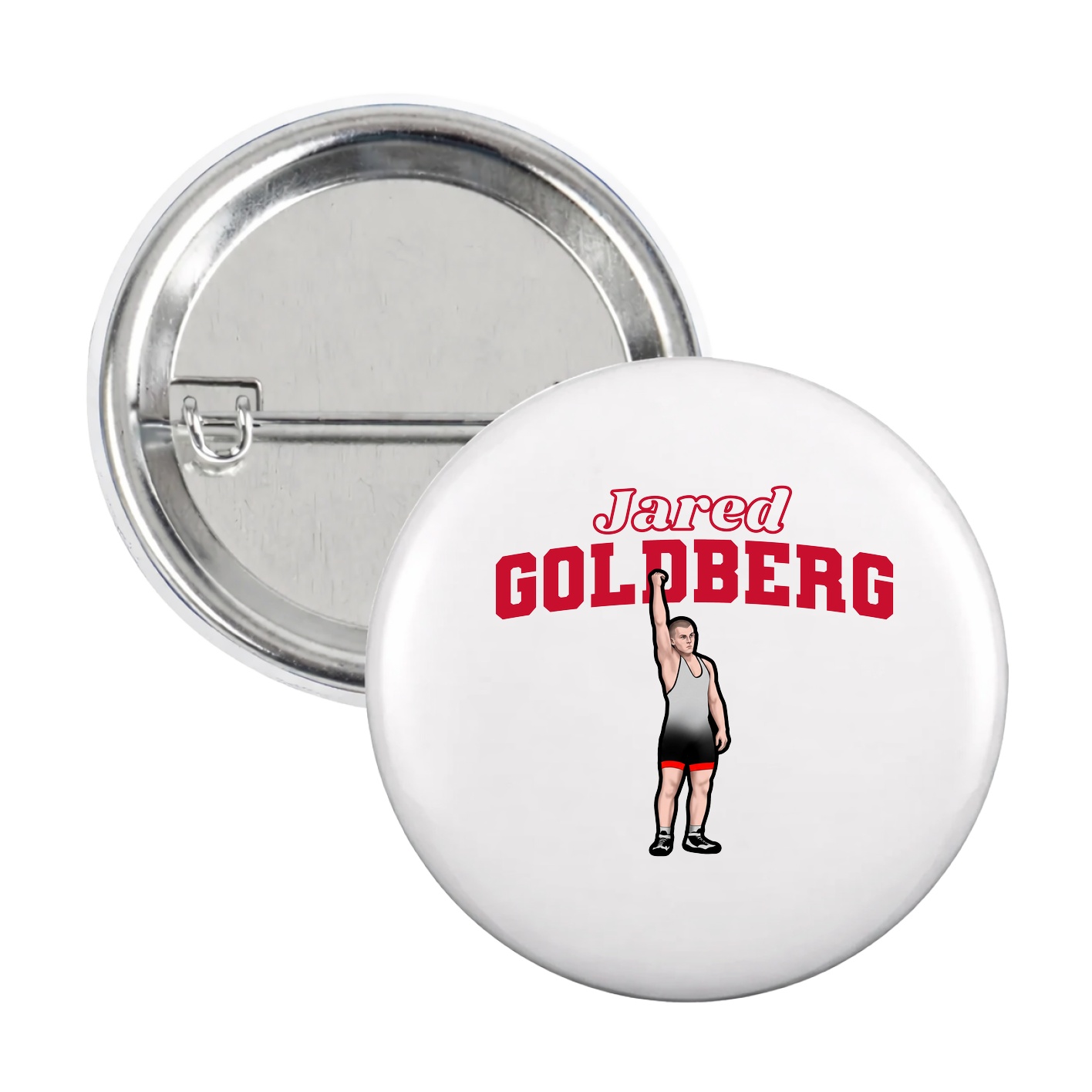 Game Day Button — Name Arch in White