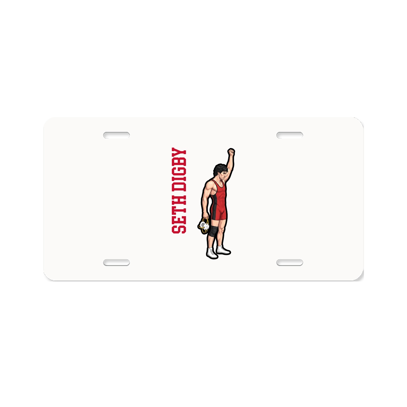 License Plate — Name Vertical in Classic