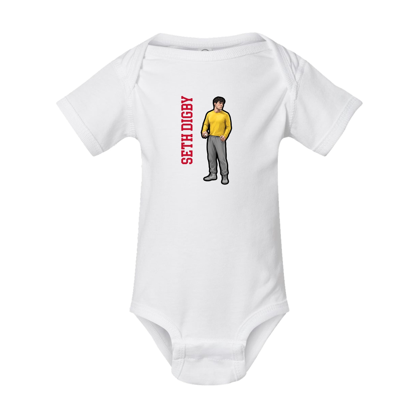 Baby Onesie — Name Vertical in White