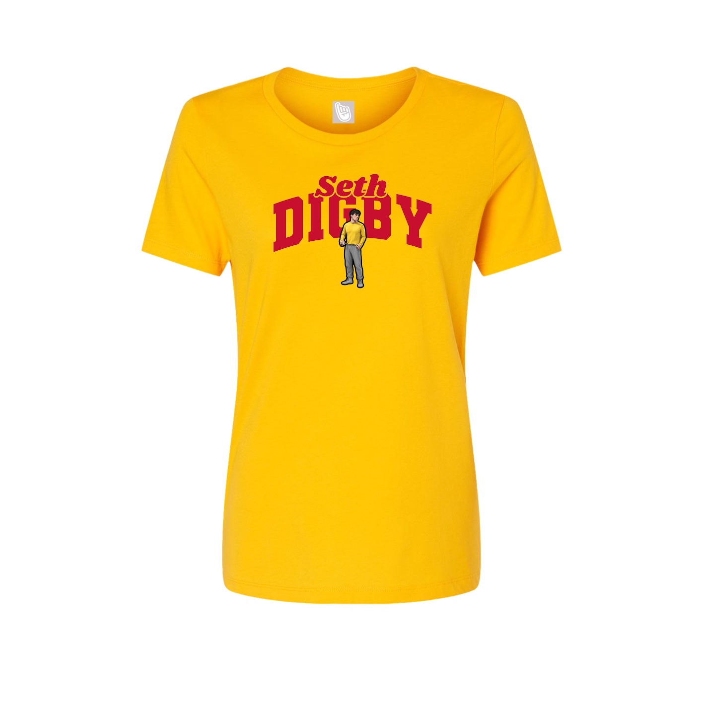 Fitted Women's Tee — Signature Arch in Gold