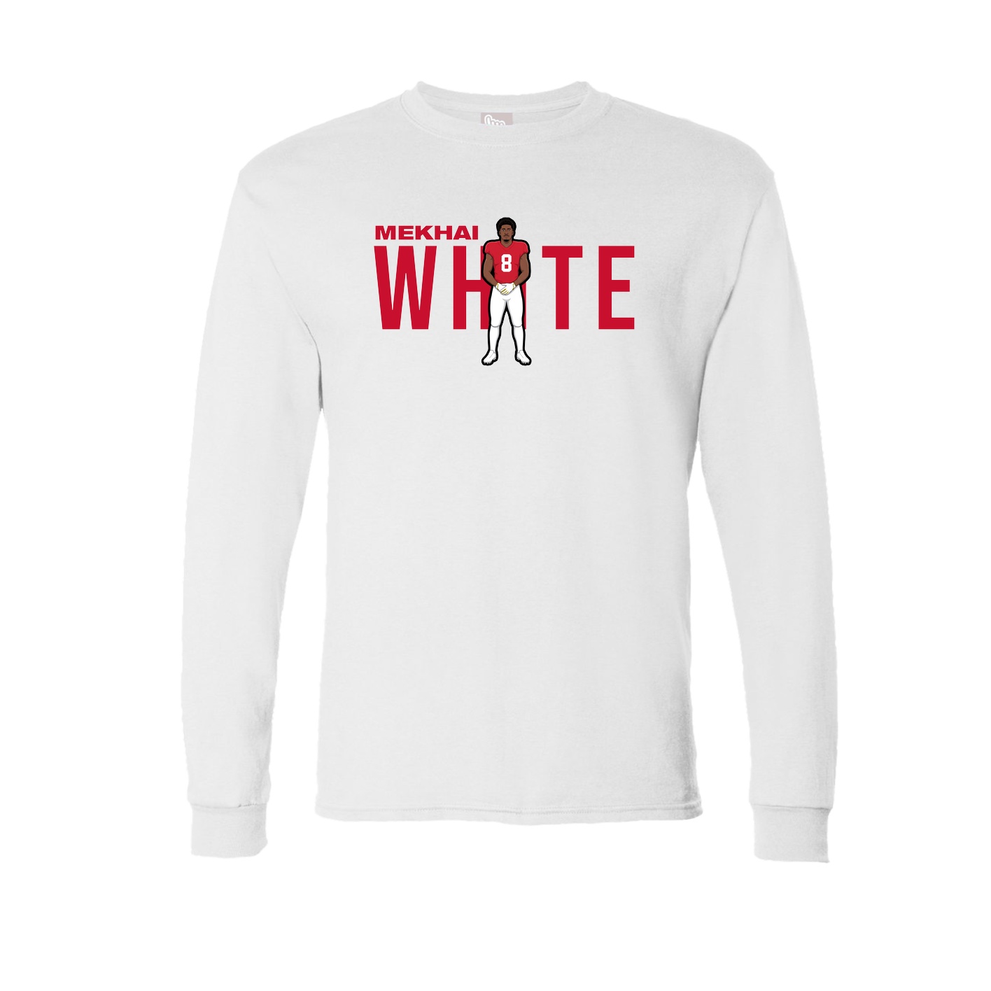 Long Sleeve Tee — Player Name in White