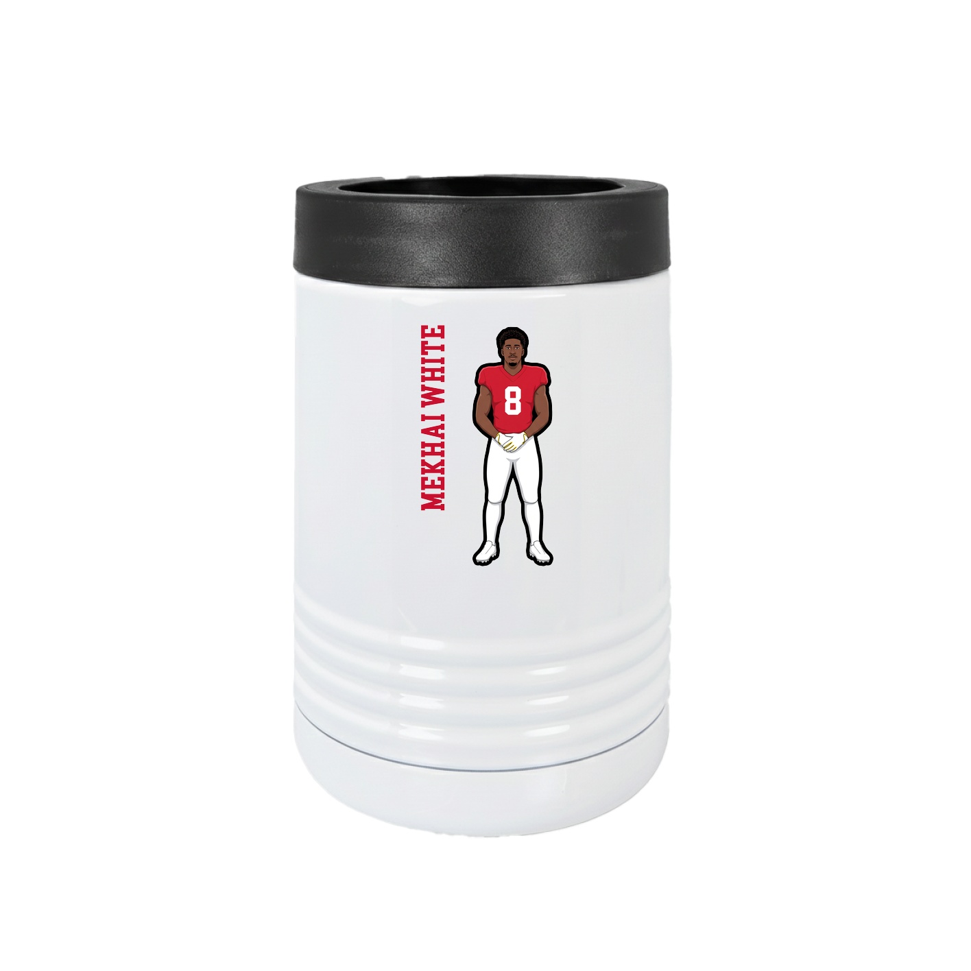 Beverage Holder — Name Vertical in White