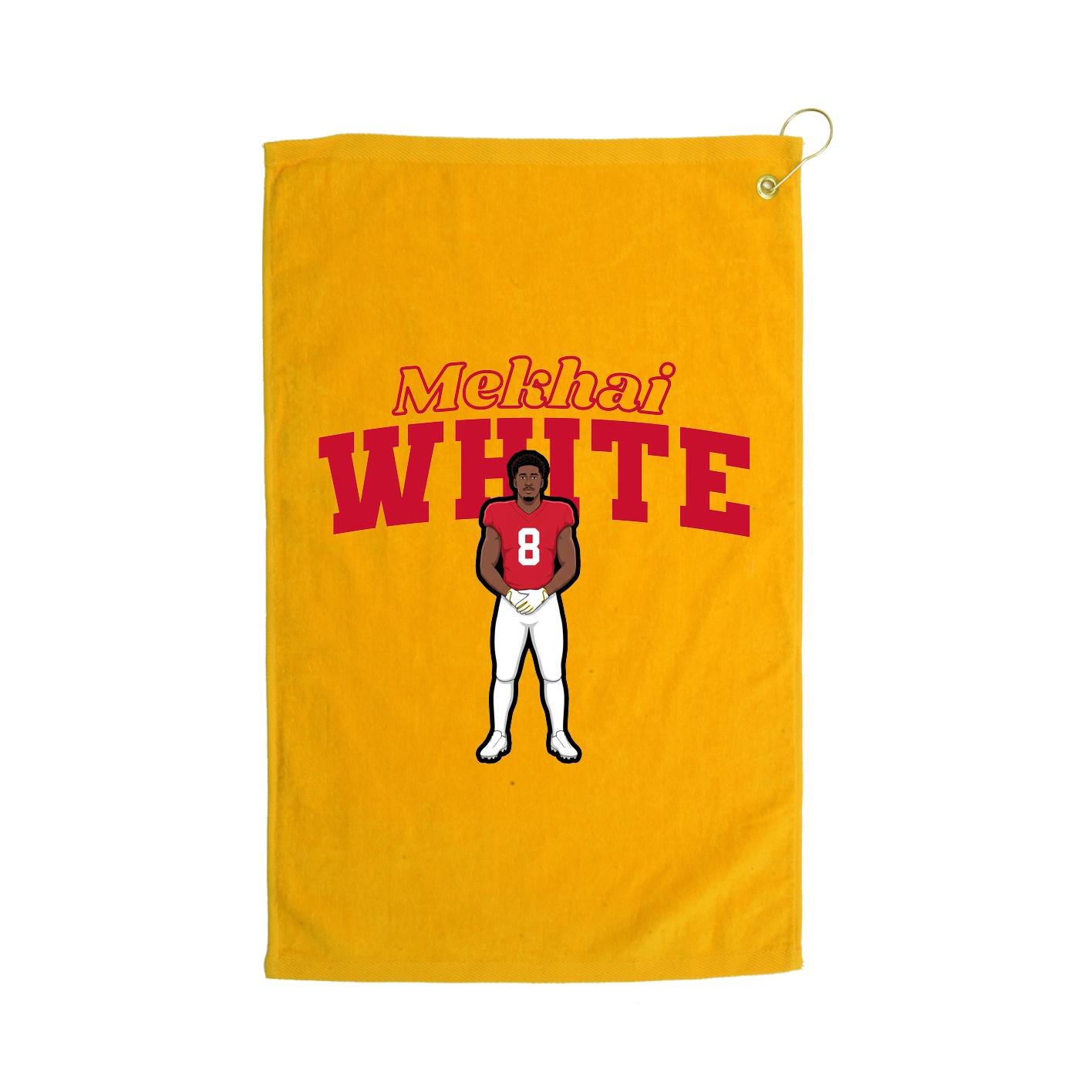 Golf Towel — Name Arch in Gold