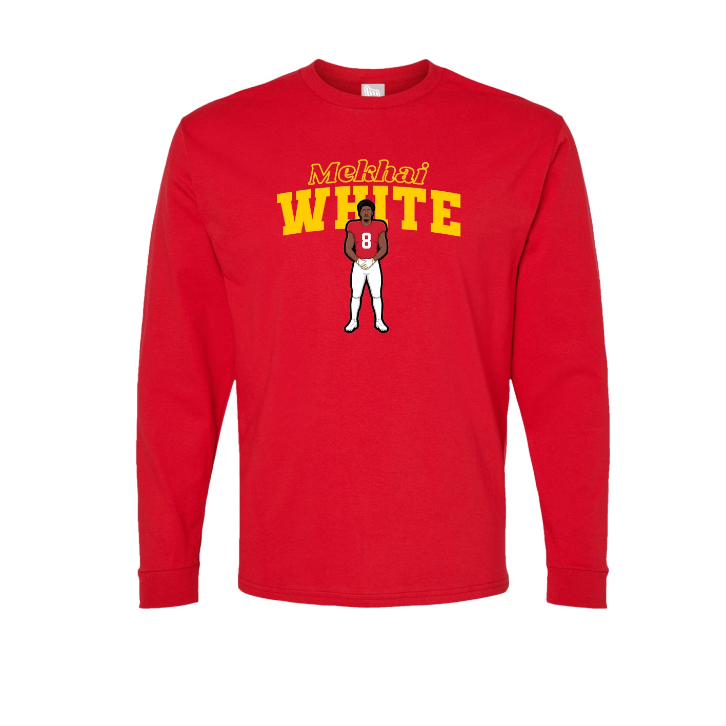 Long Sleeve Tee — Name Arch in Red