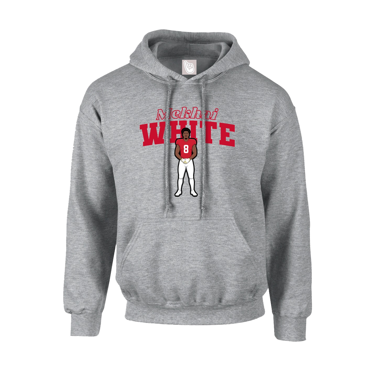 Youth Hoodie — Name Arch in Grey