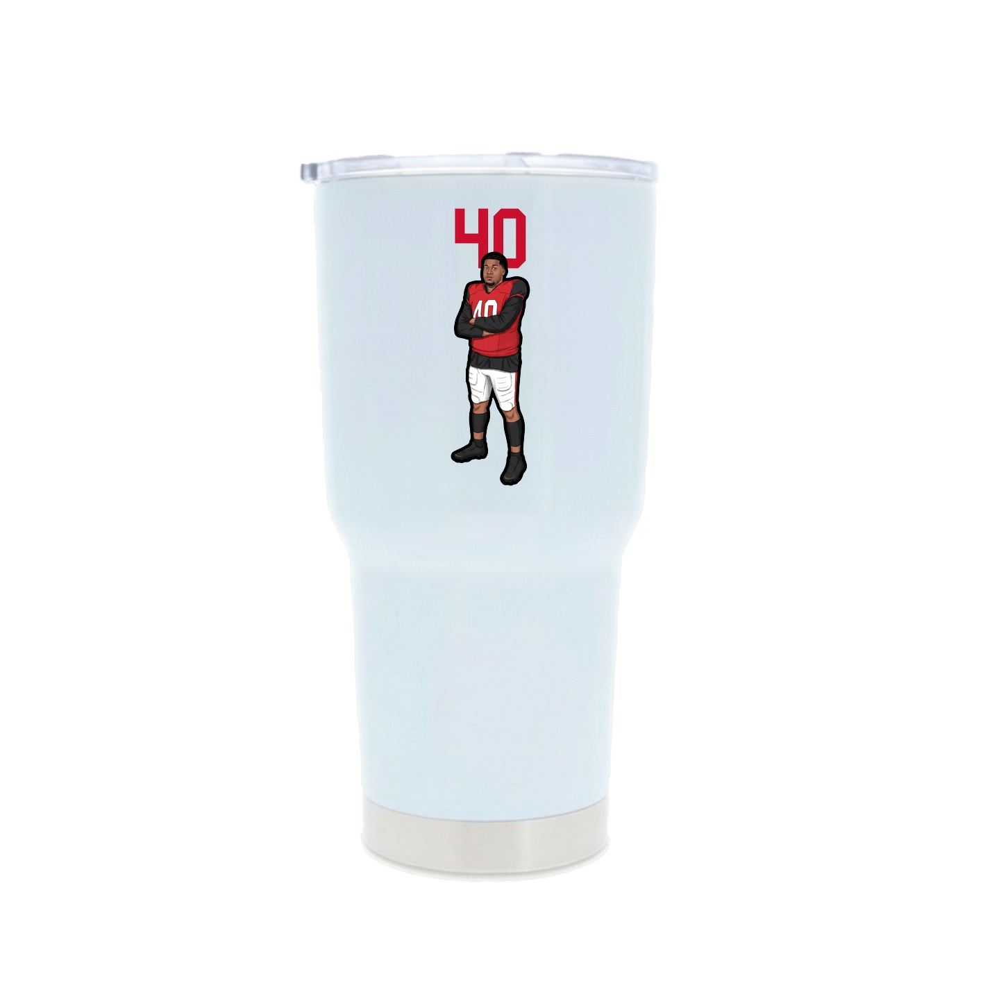 30oz Stainless Steel Tumbler — Number Top in White