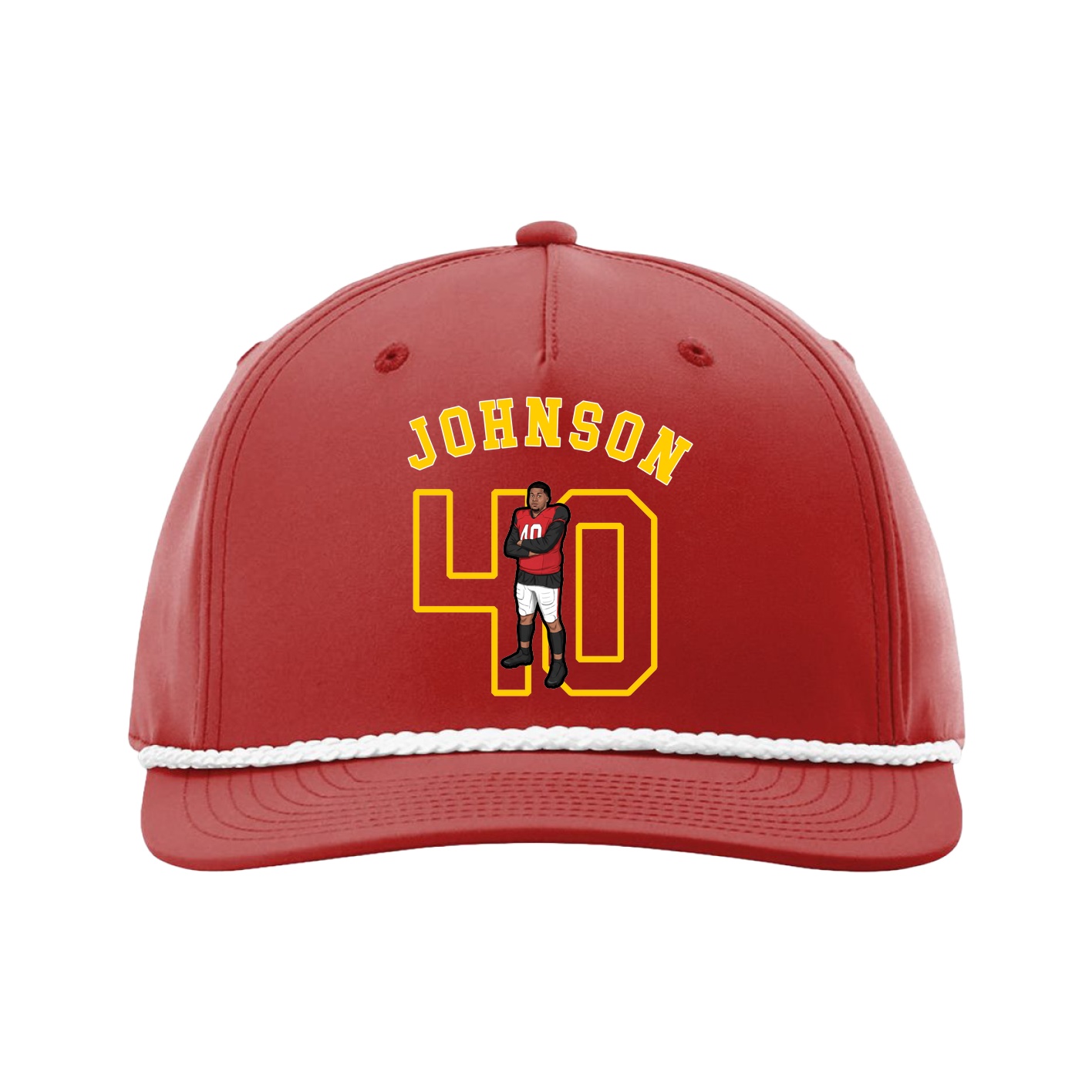 Five-Panel Classic Rope Cap — Shirsey Arch in Red