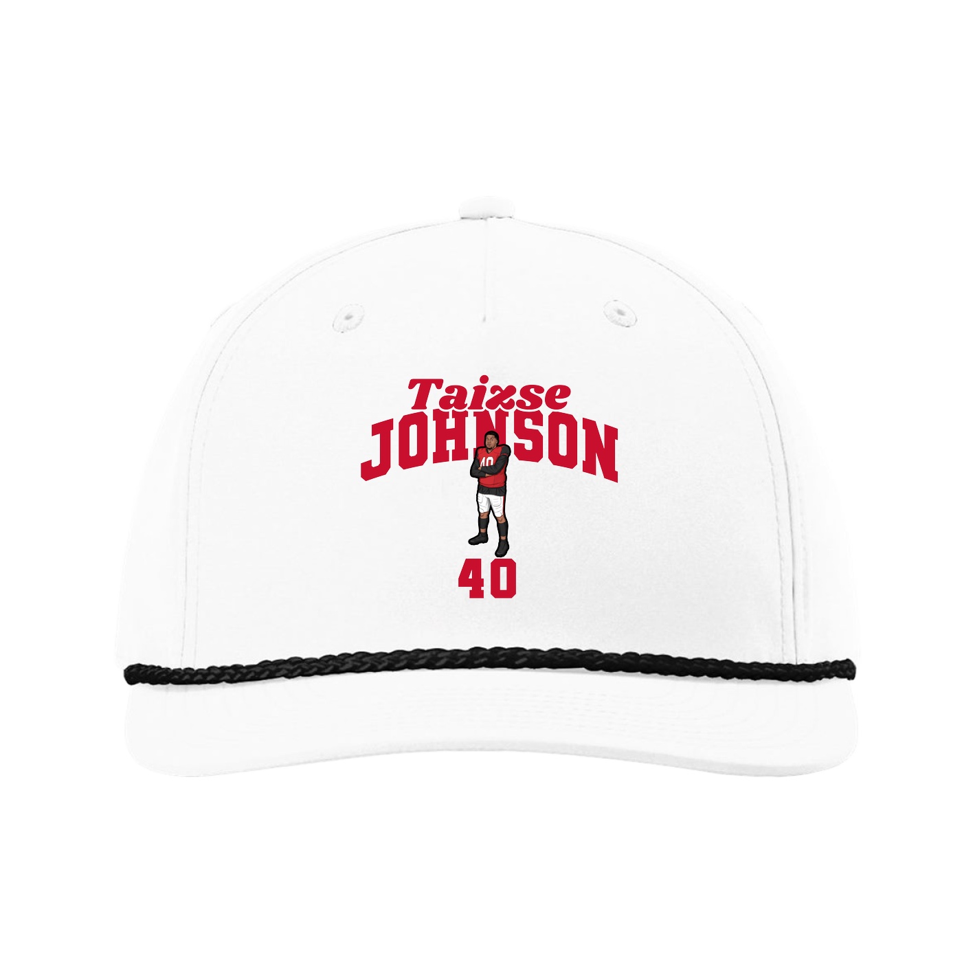 Five-Panel Classic Rope Cap — Signature Arch in White