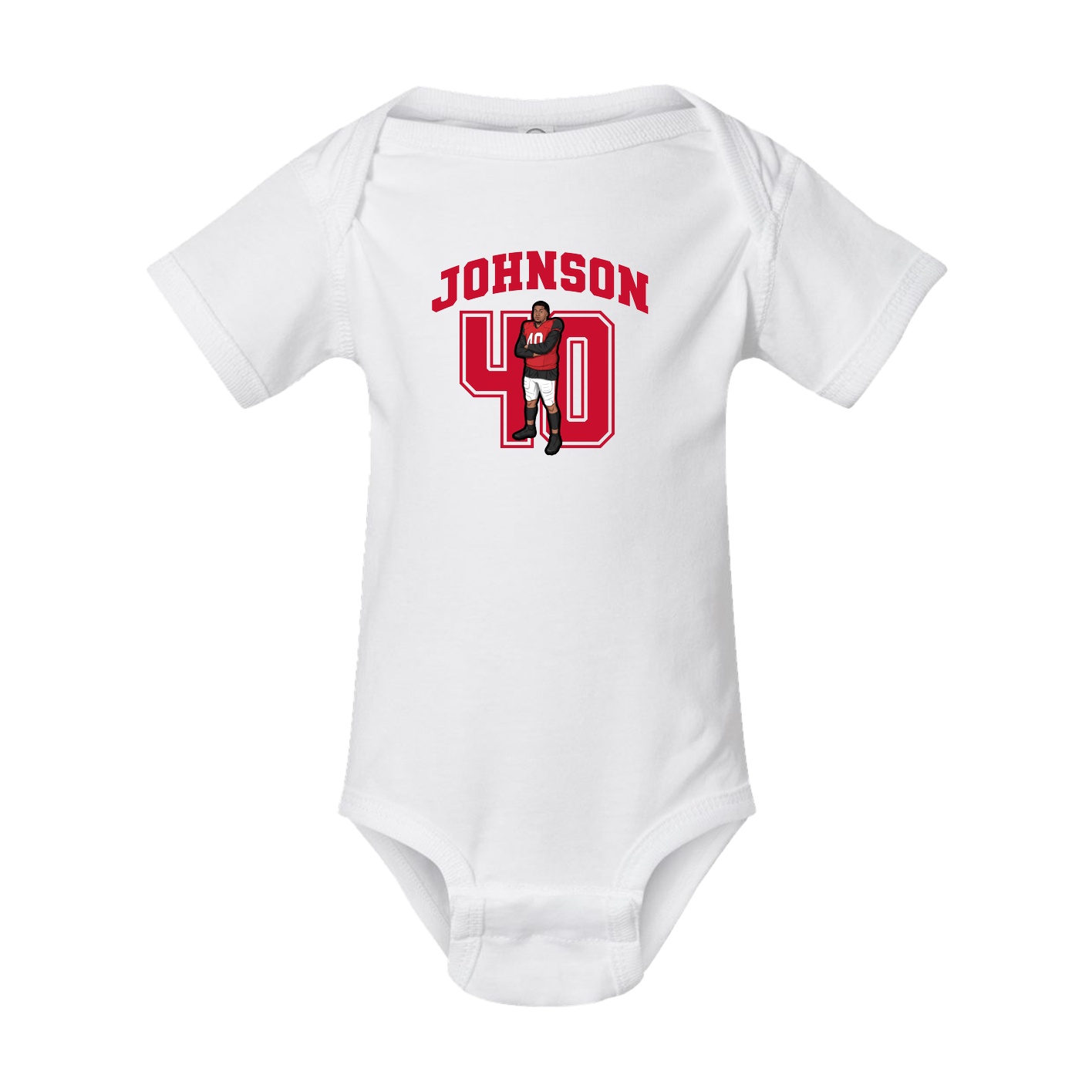 Baby Onesie — Number in White