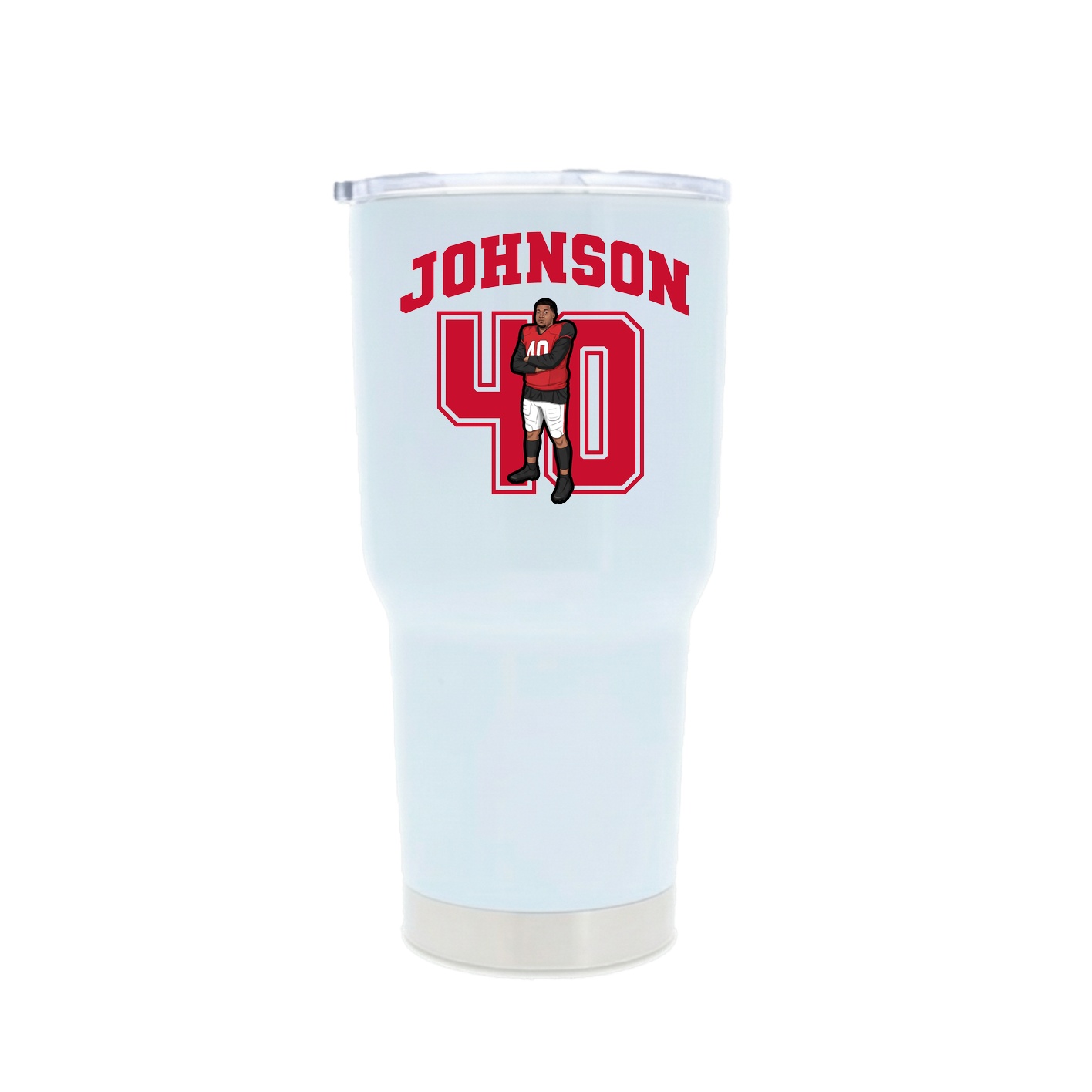 30oz Stainless Steel Tumbler — Number in White