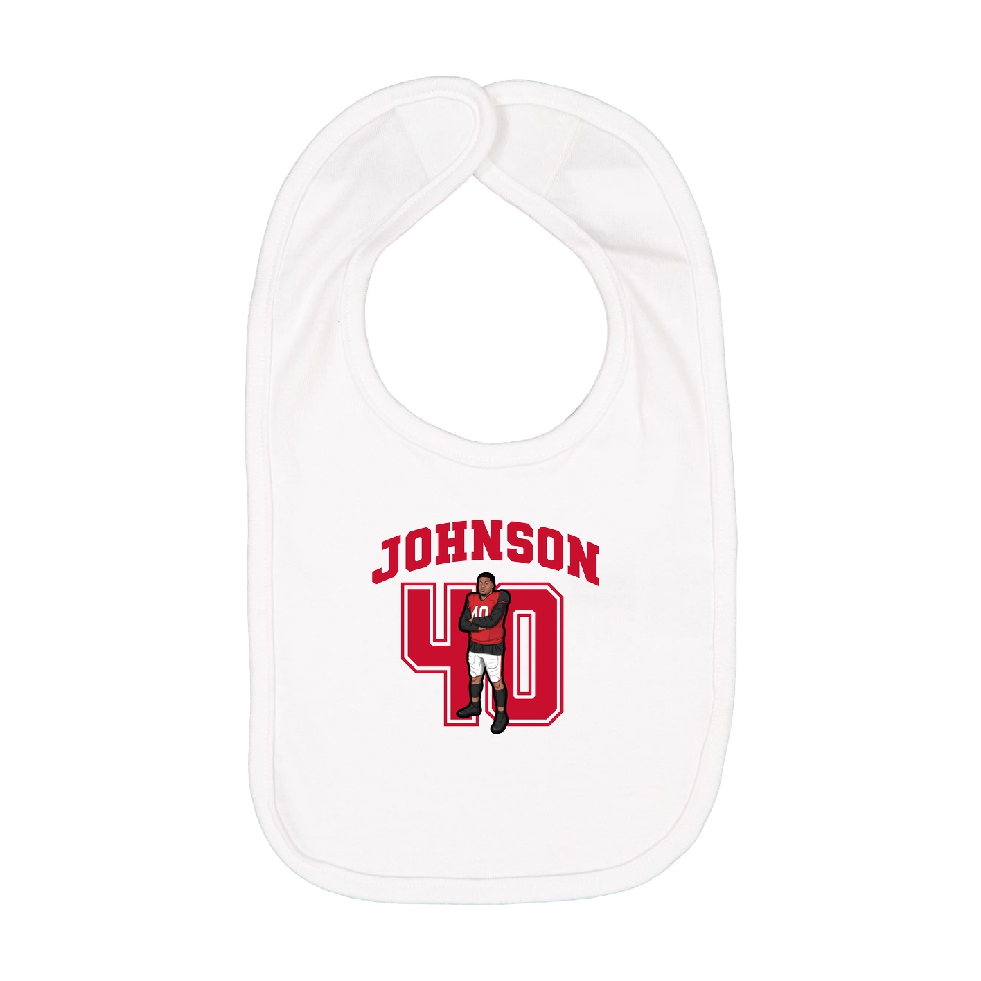 Infant Bib — Number in White