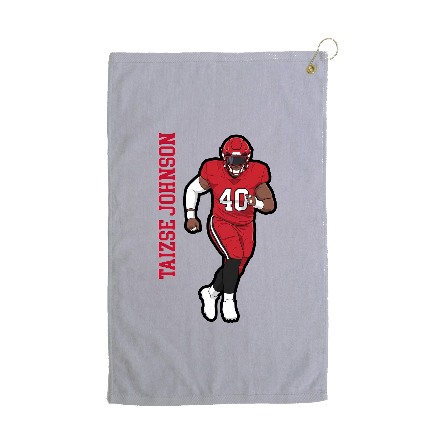 Golf Towel — Name Vertical in Grey