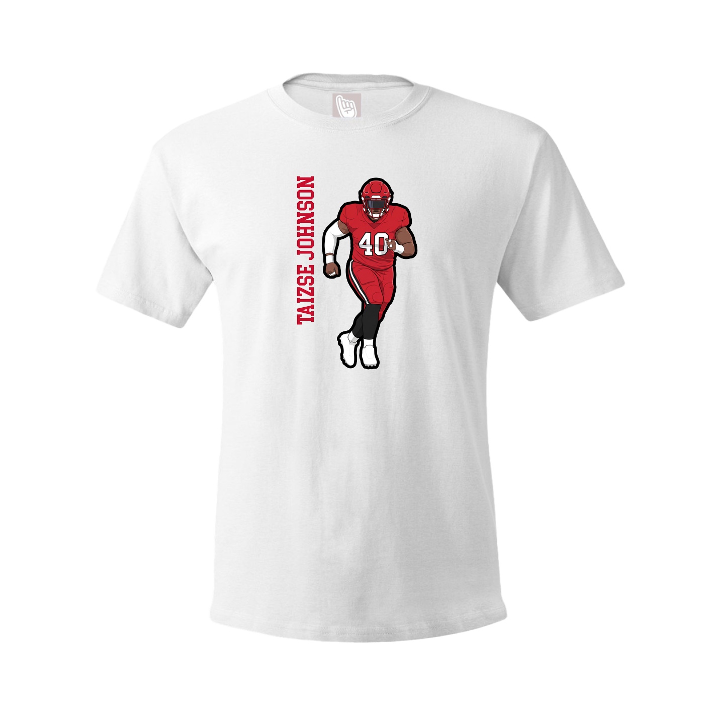 Tee — Name Vertical in White
