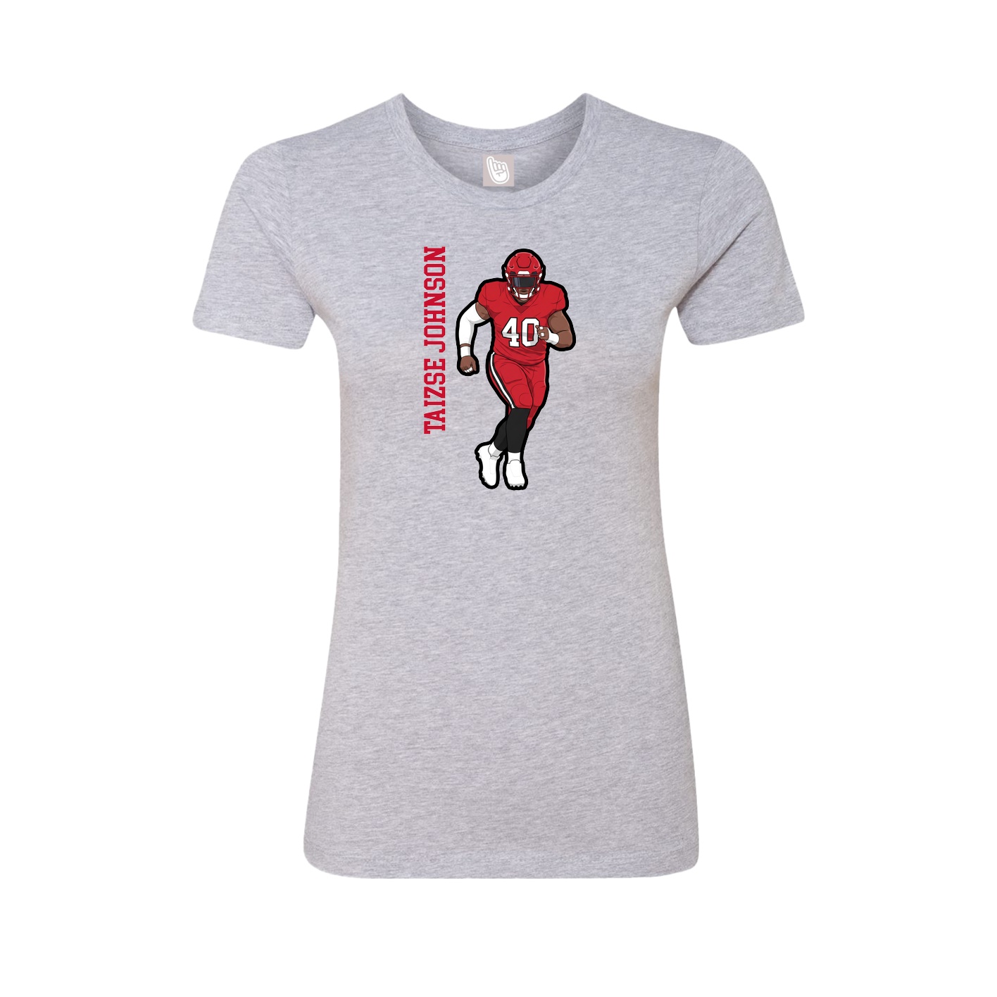 Fitted Women's Tee — Name Vertical in Grey