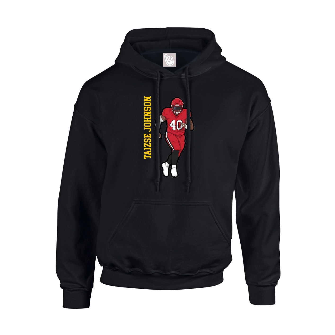 Youth Hoodie — Name Vertical in Black