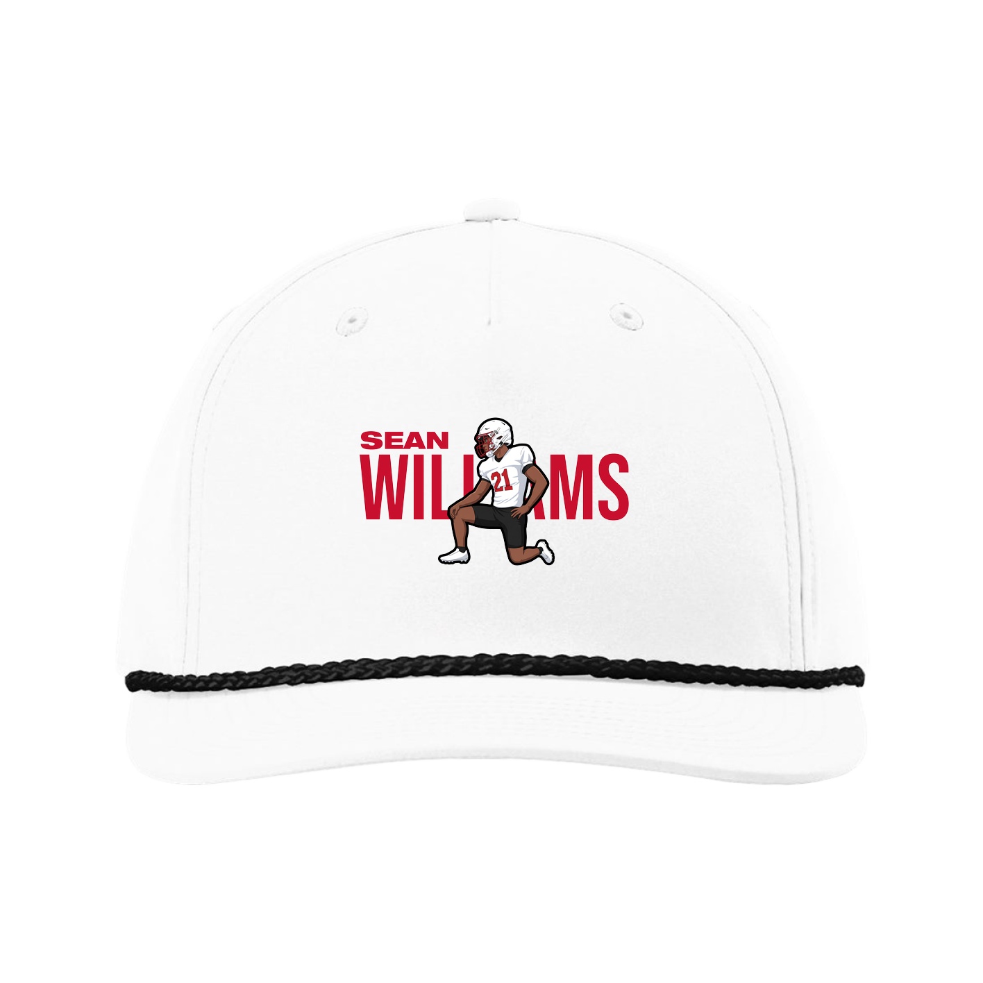Five-Panel Classic Rope Cap — Player Name in White