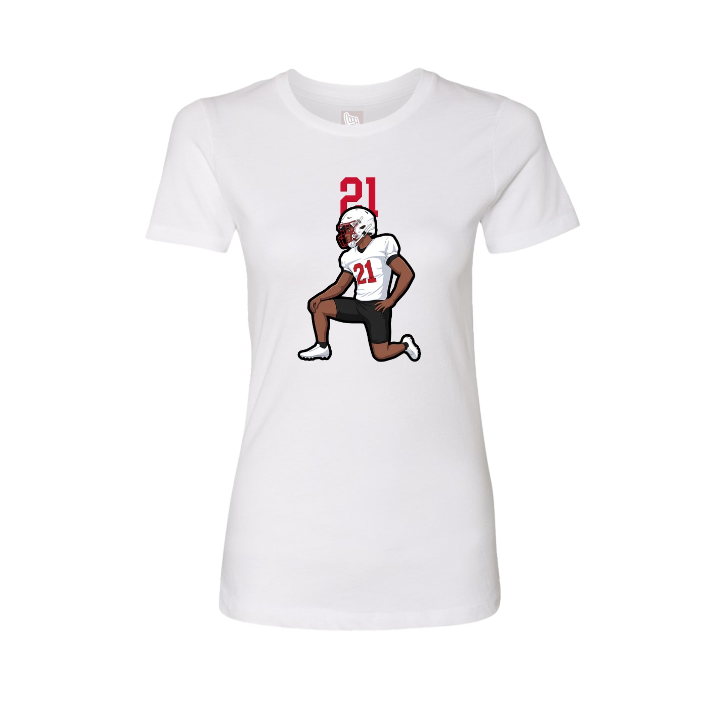 Fitted Women's Tee — Number Top in White