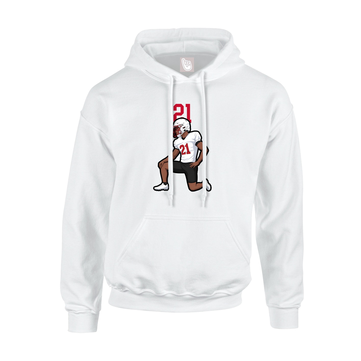 Youth Hoodie — Number Top in White