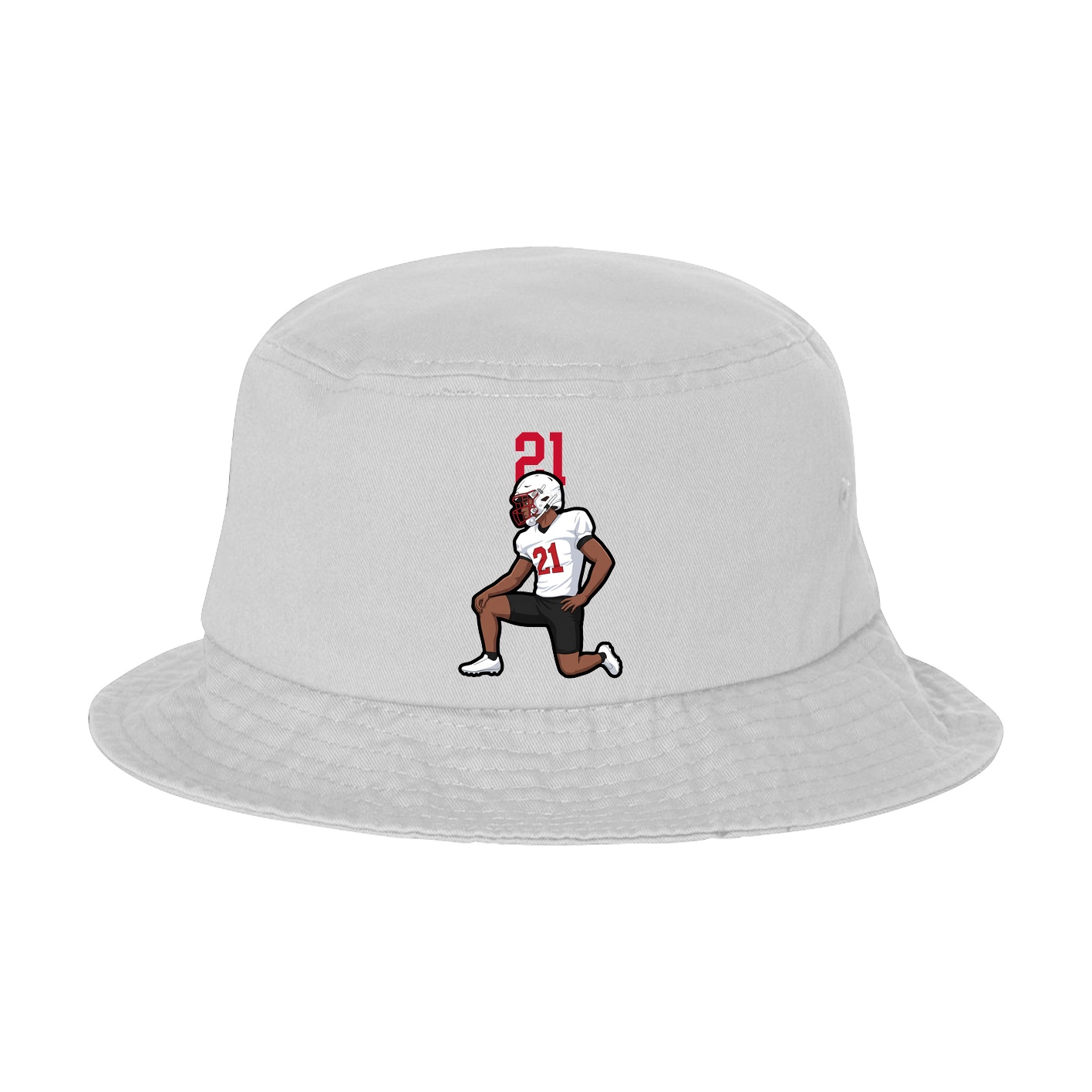 Bucket Cap — Number Top in White