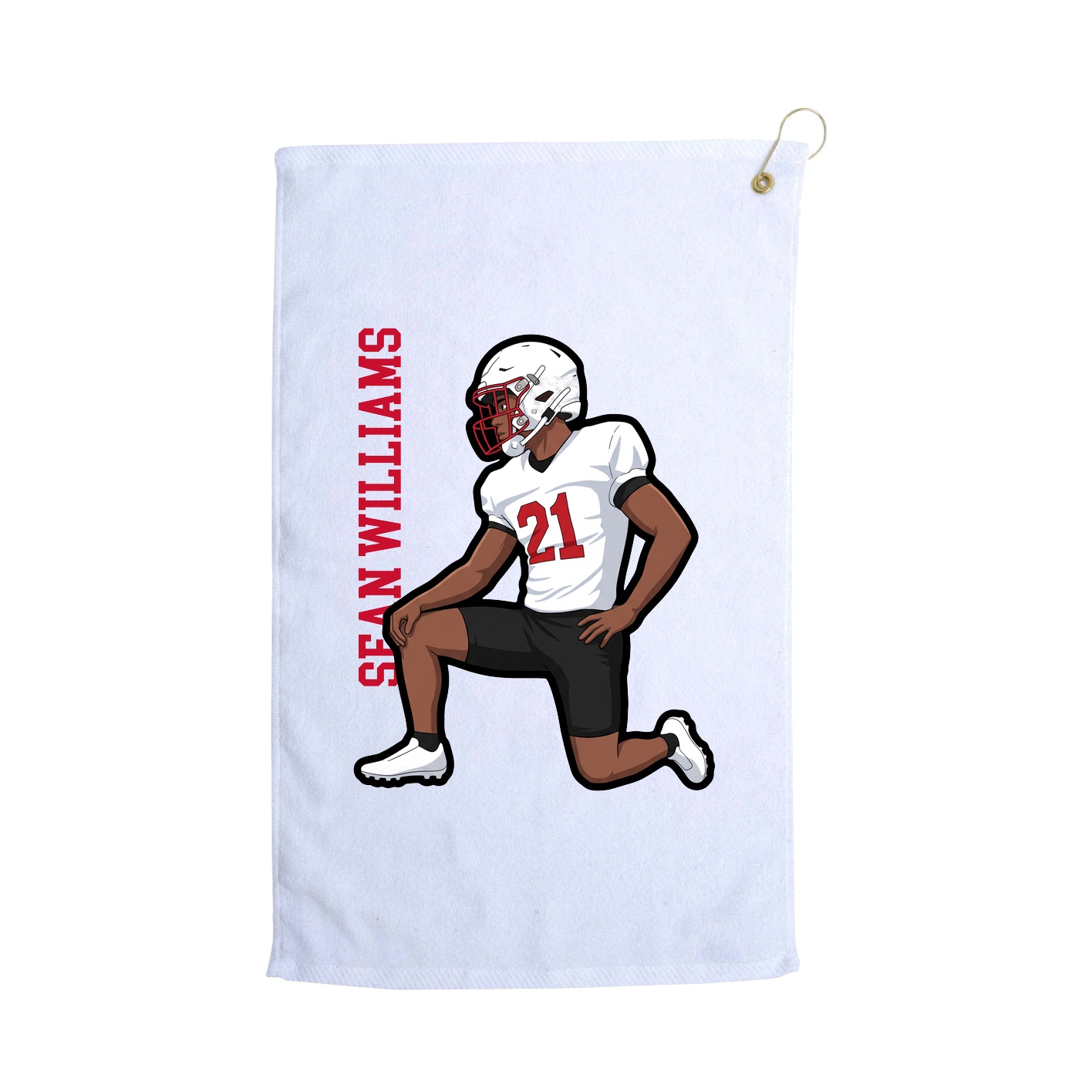 Golf Towel — Name Vertical in White