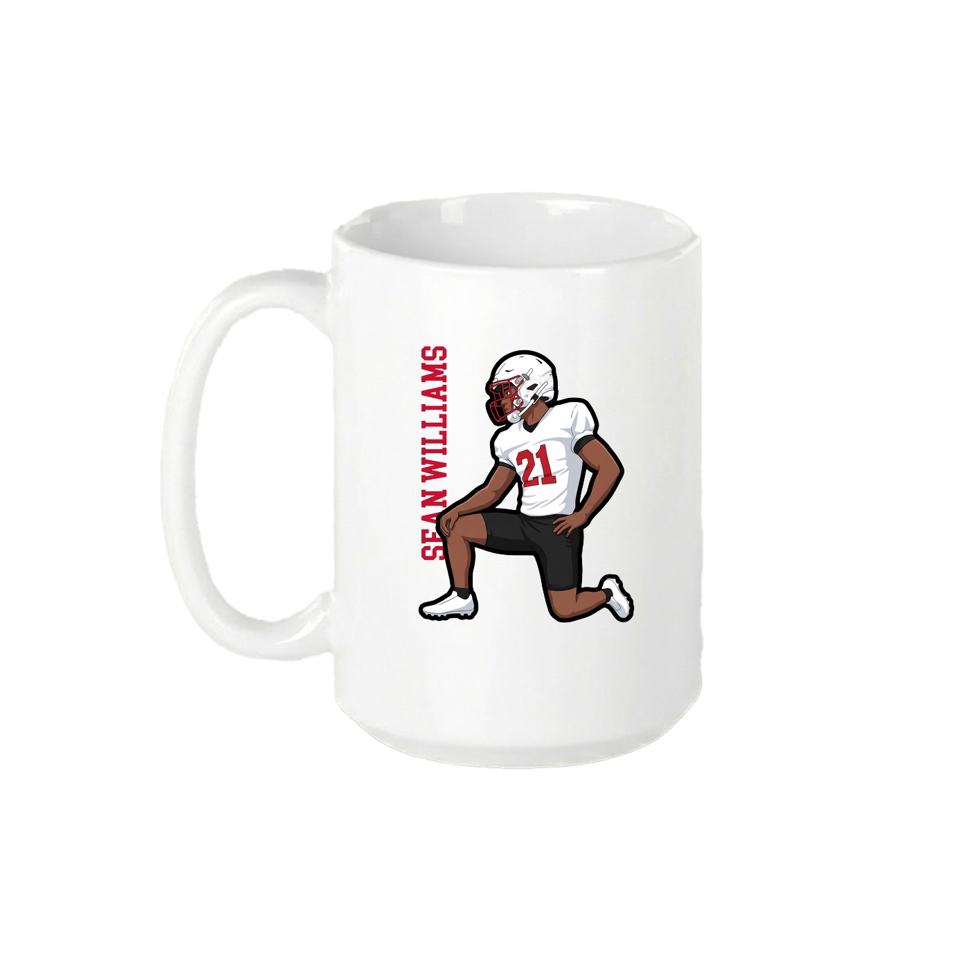 15oz Coffee Mug — Name Vertical in White
