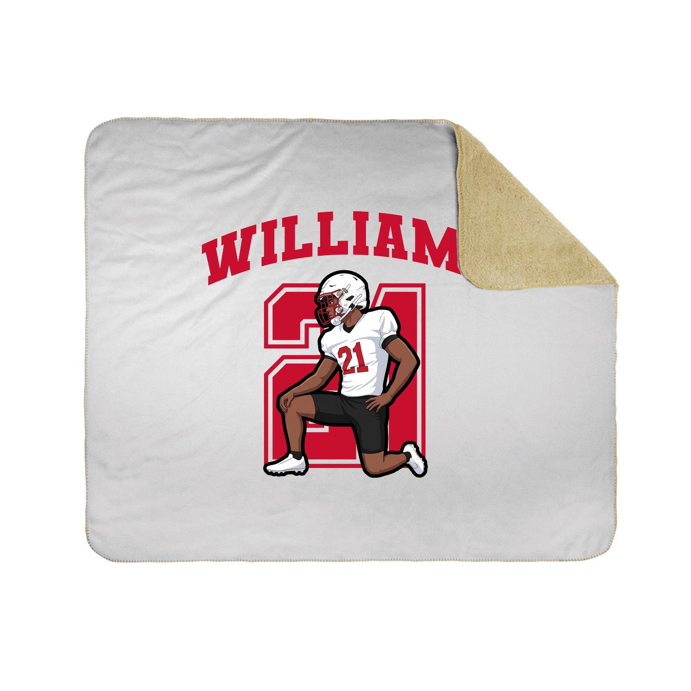 Throw Blanket — Number in White
