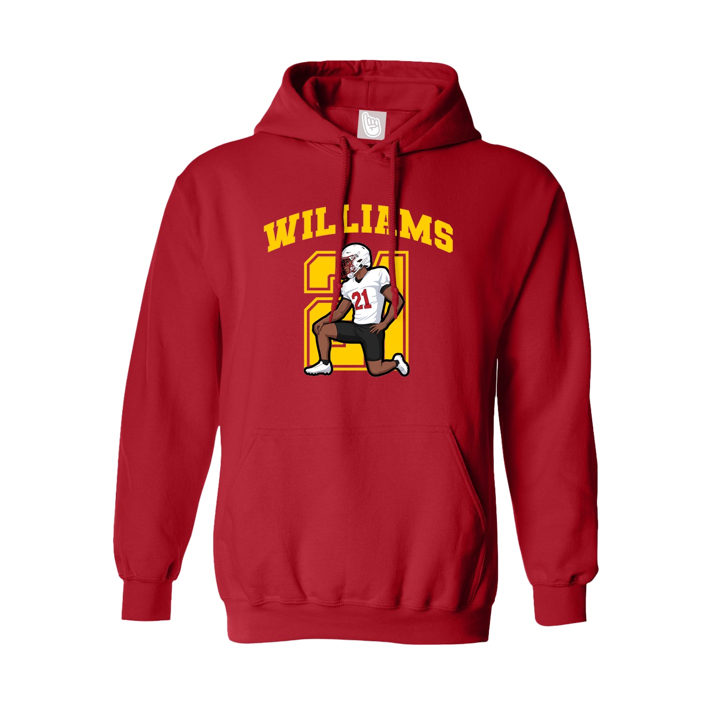 Hoodie — Number in Red