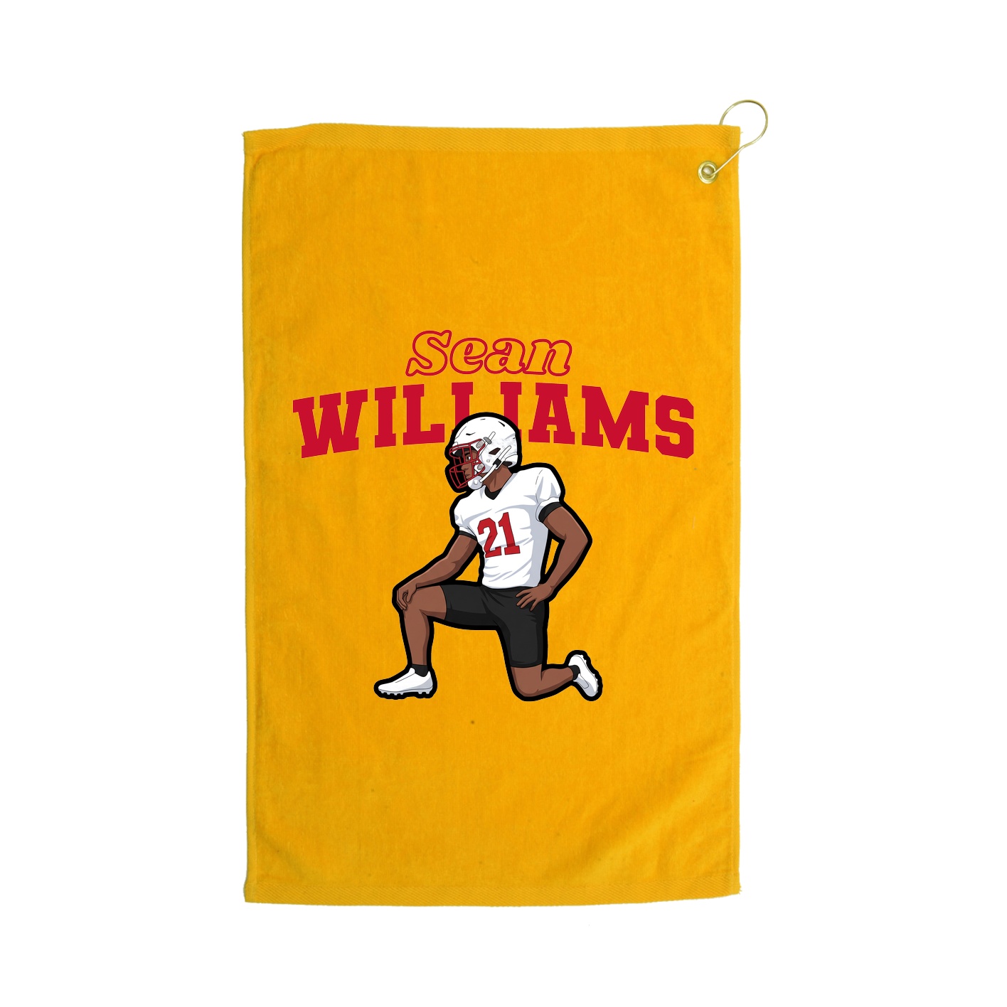 Golf Towel — Name Arch in Gold