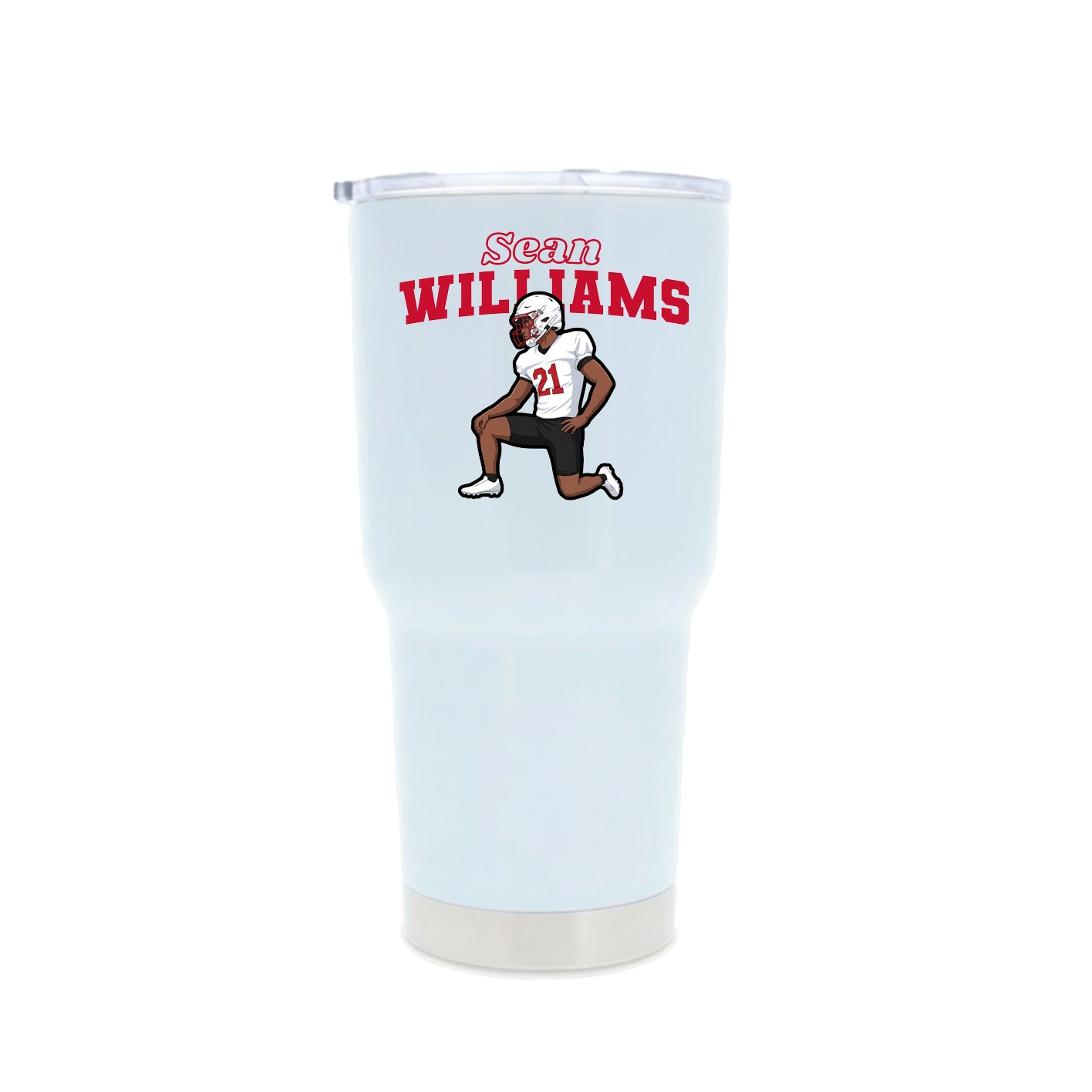 30oz Stainless Steel Tumbler — Name Arch in White