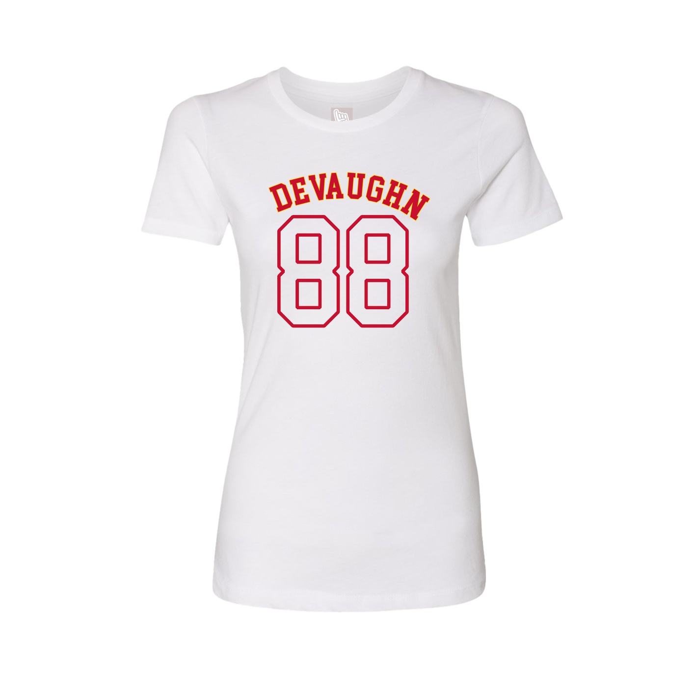 Fitted Women's Tee — Shirsey Arch in White