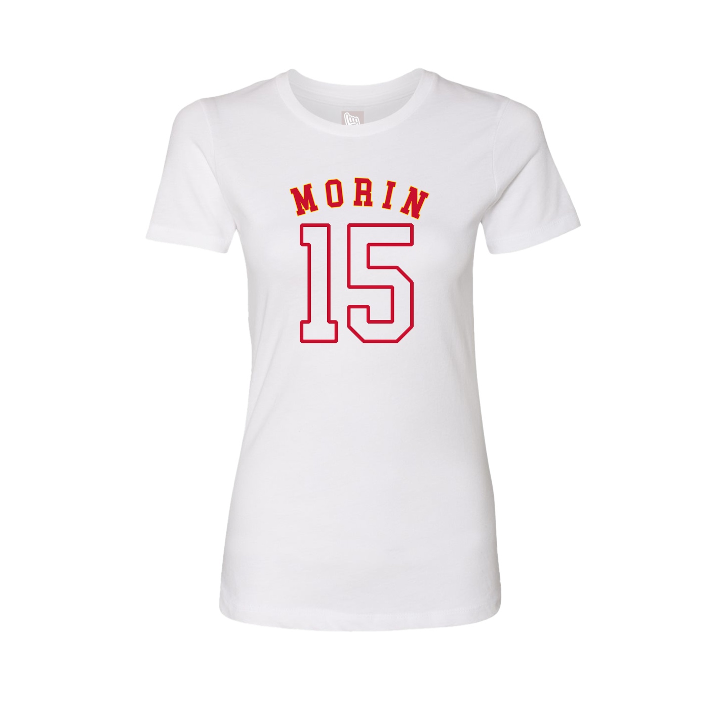 Fitted Women's Tee — Shirsey Arch in White