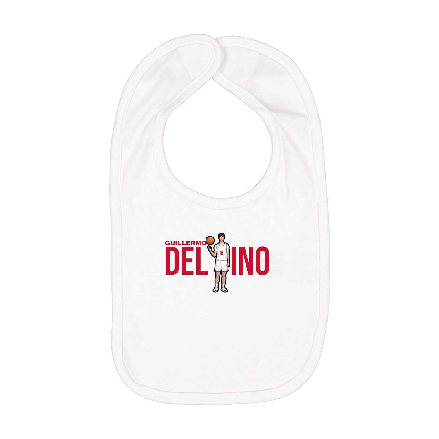 Infant Bib — Player Name in White