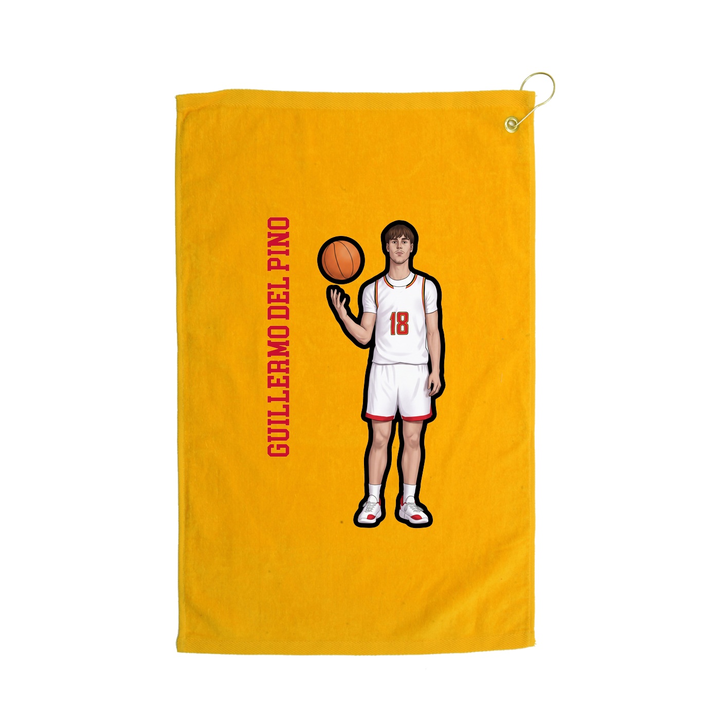 Golf Towel — Name Vertical in Gold