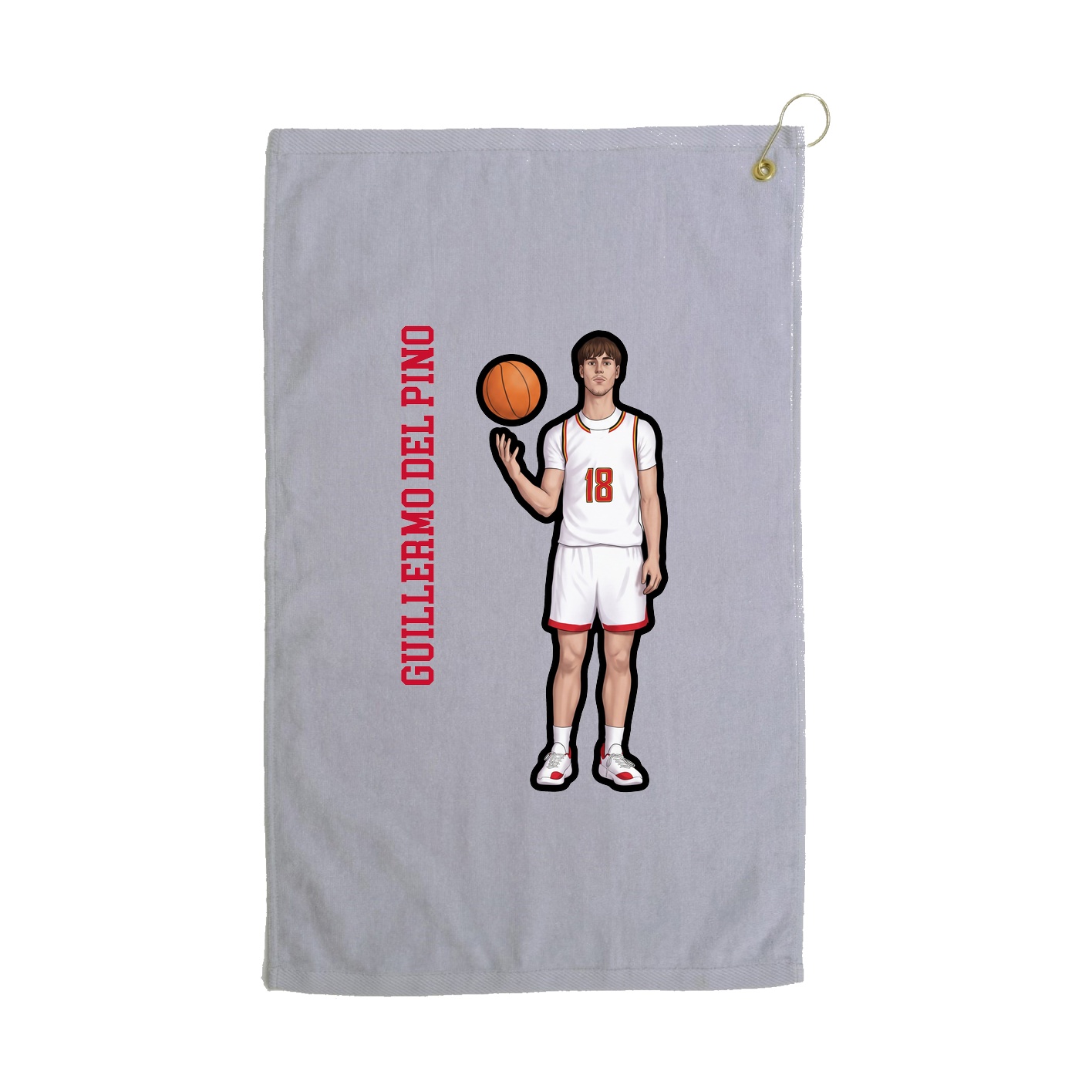 Golf Towel — Name Vertical in Grey