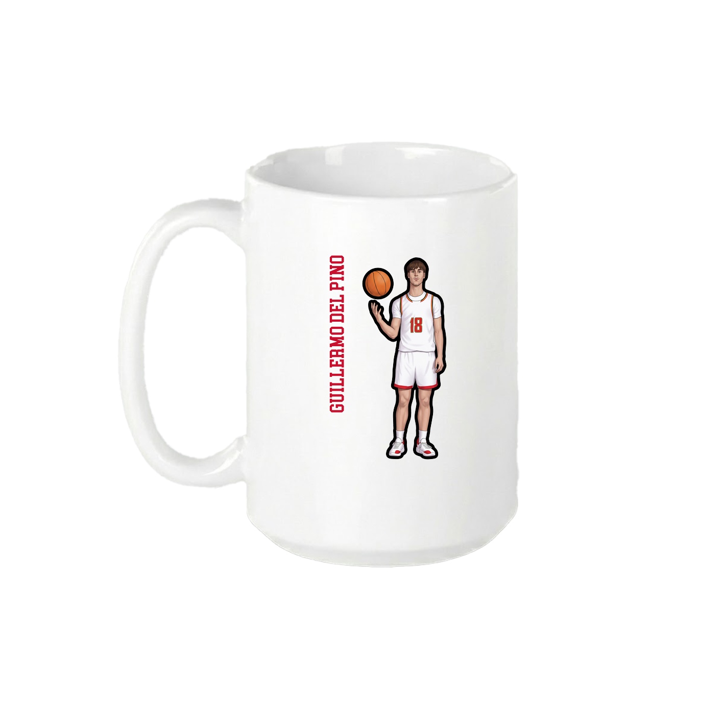 15oz Coffee Mug — Name Vertical in White