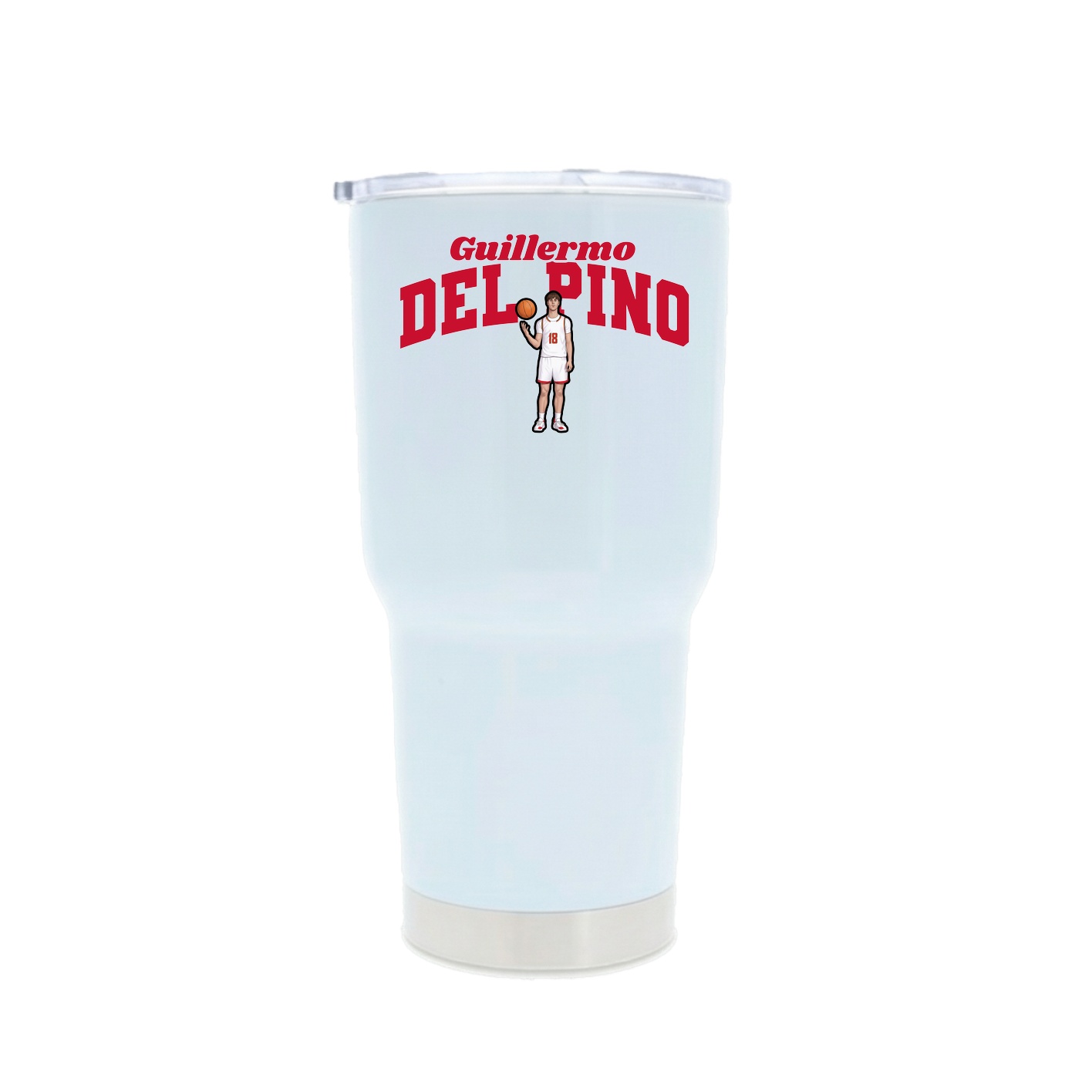 30oz Stainless Steel Tumbler — Signature Arch in White